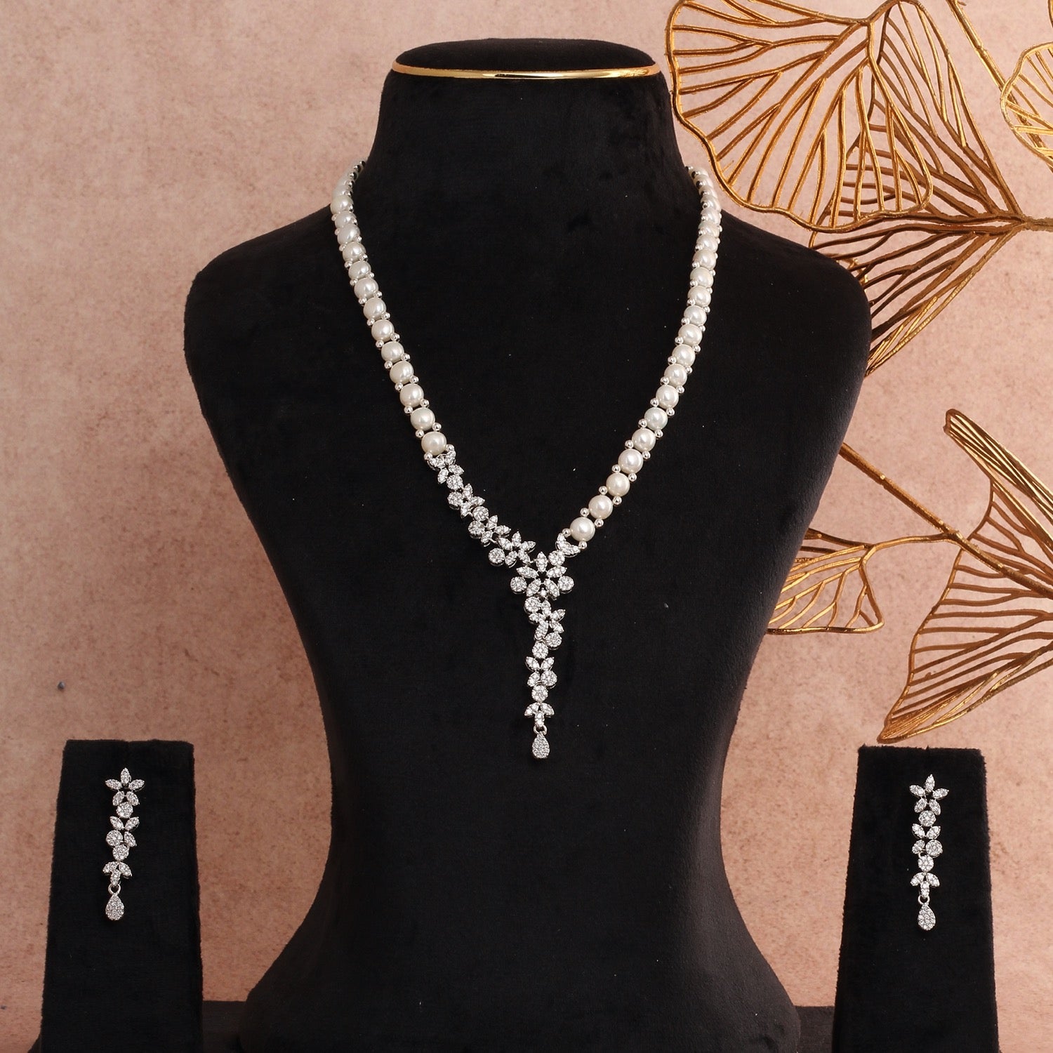 Beautiful Single Strand Real Pearl Set With Certificate,for Women Girls(D.No ADPRLS2778)