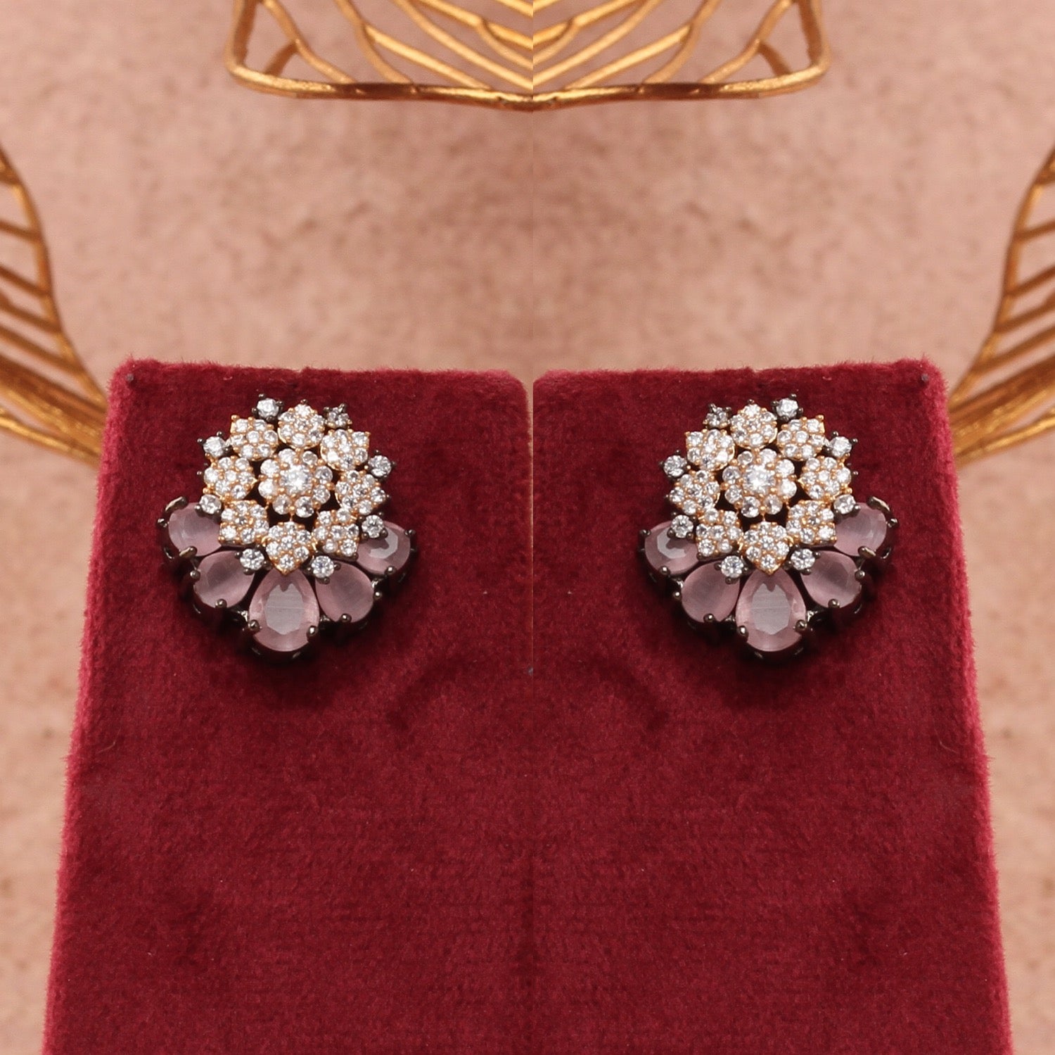 Handcrafted Real Pearls N Stone Brooch Matching Earrings With Certificate(D.No ADPRLS2808)
