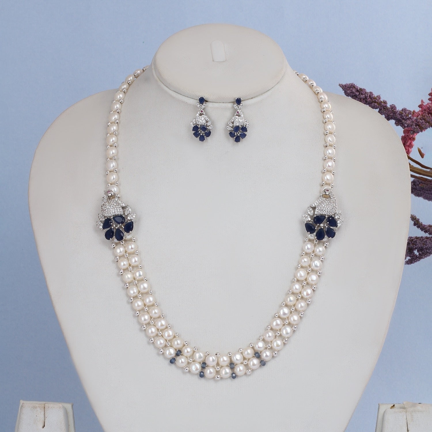 Elegant Real Freshwater Pearl Set With Certificate(D.No ADPRLS2831)