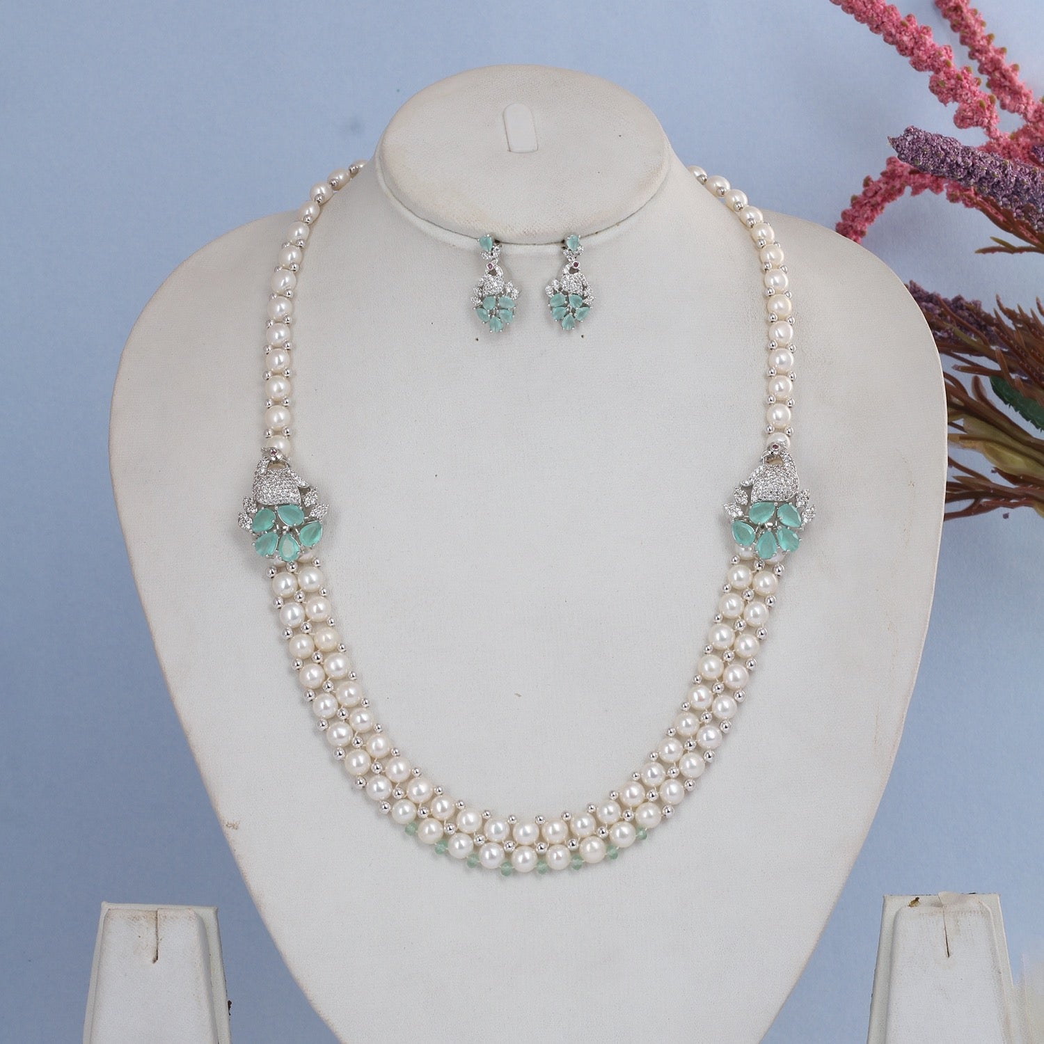 Elegant Real Freshwater Pearl Set With Certificate(D.No ADPRLS2835)