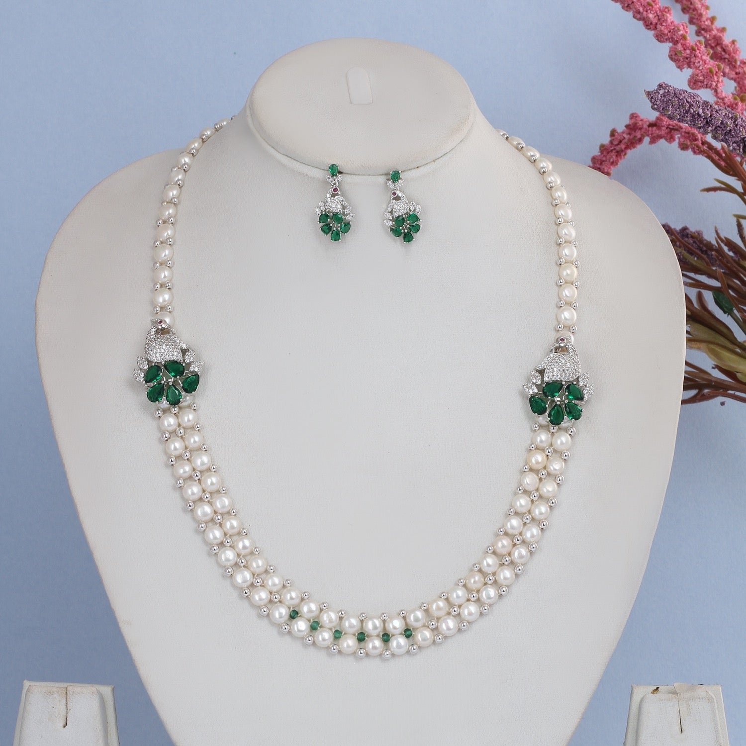 Elegant Real Freshwater Pearl Set With Certificate(D.No ADPRLS2837)