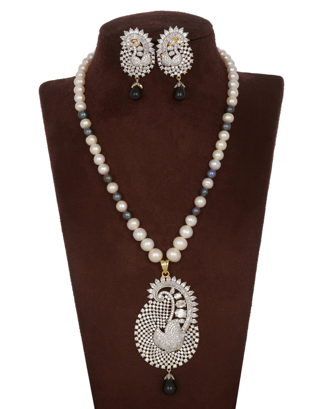 Natural Fresh Water Real Single String Pearl Set With Certificate(D.No ADPRLS284)