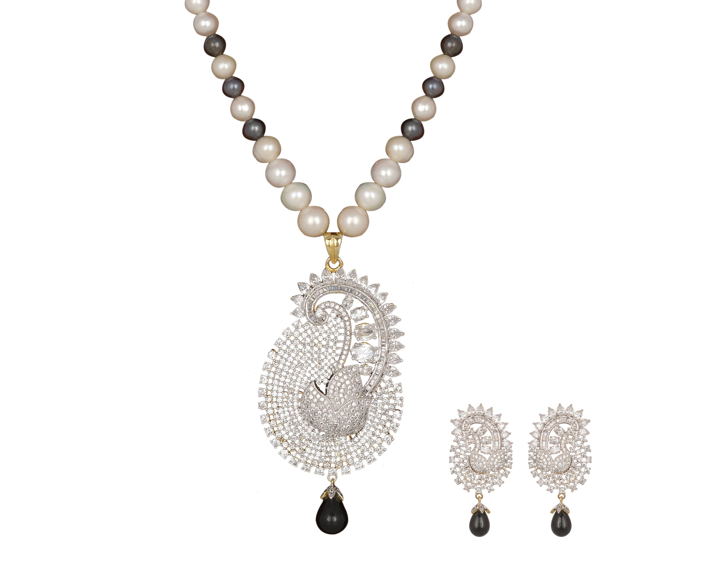 Natural Fresh Water Real Single String Pearl Set With Certificate(D.No ADPRLS284)