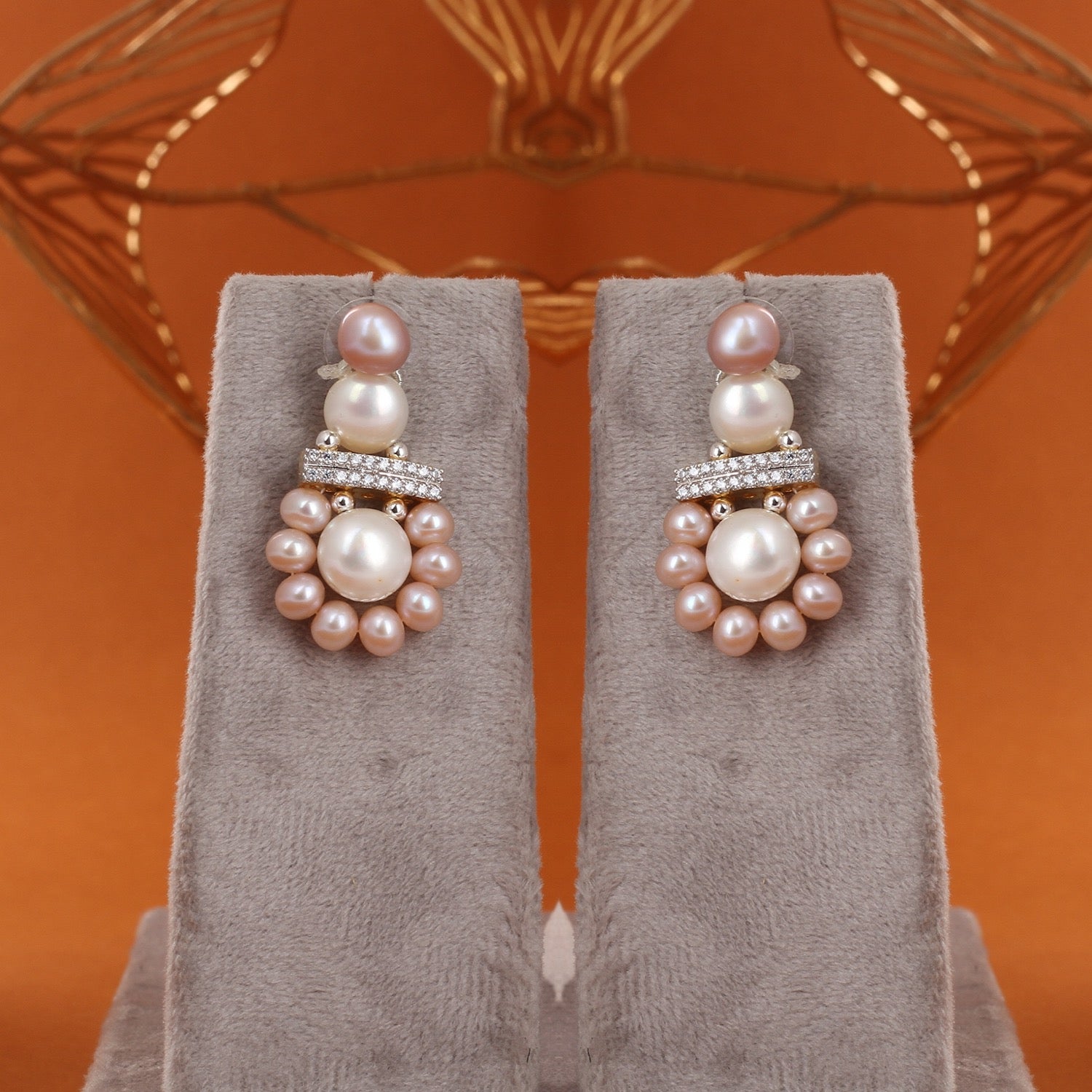 Real Natural Fresh Water Triple String Pearl Set With Certificate(D.No ADPRLS2847)