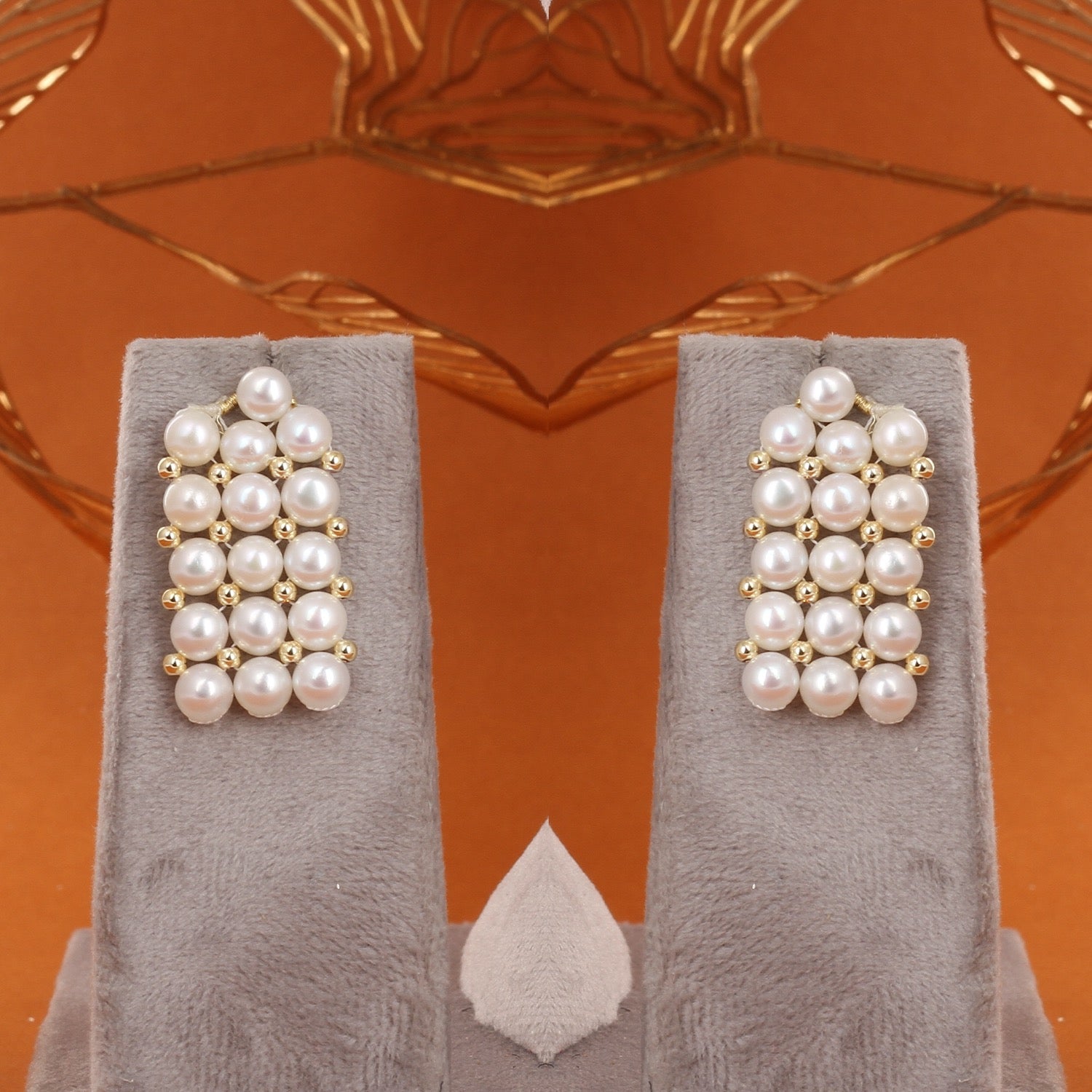 Authentic Real Natural Fresh Water Button Pearl Necklace Set With Certificate(D.No ADPRLS2866)