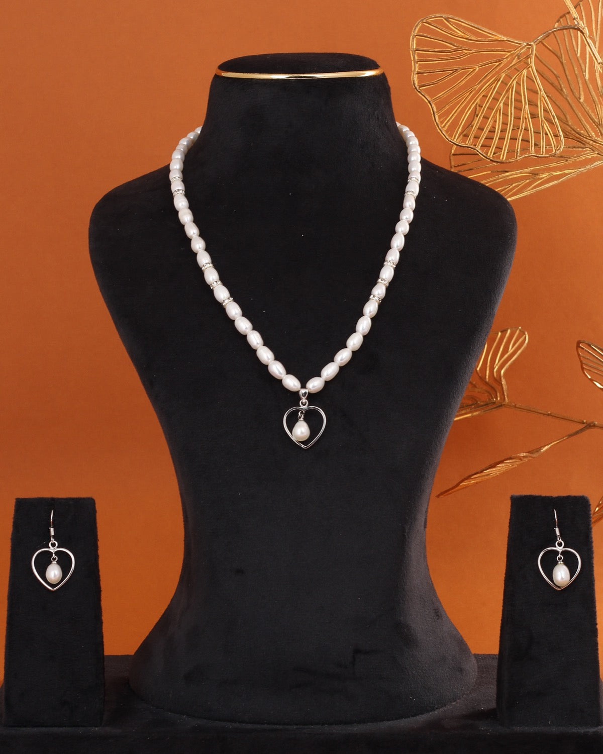 Genuine Natural Freshwater Single String Real Pearl Necklace Set With Certificate(D.No ADPRLS2872)