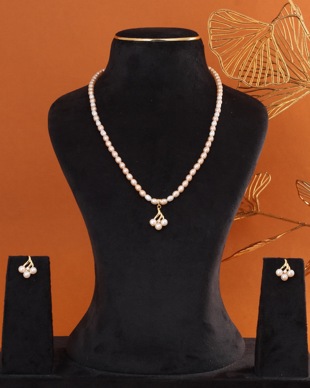 Genuine Natural Freshwater Single String Real Pearl Necklace Set With Certificate(D.No ADPRLS2875)