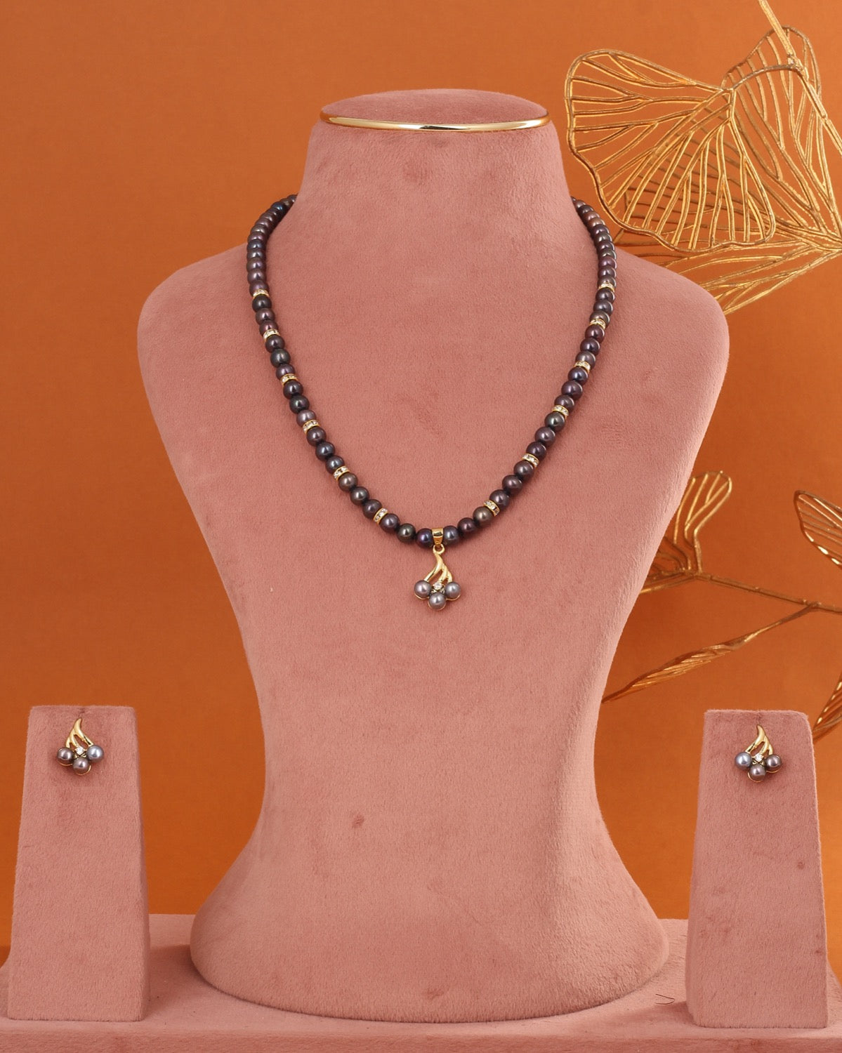 Genuine Natural Freshwater Single String Real Pearl Necklace Set With Certificate(D.No ADPRLS2876)
