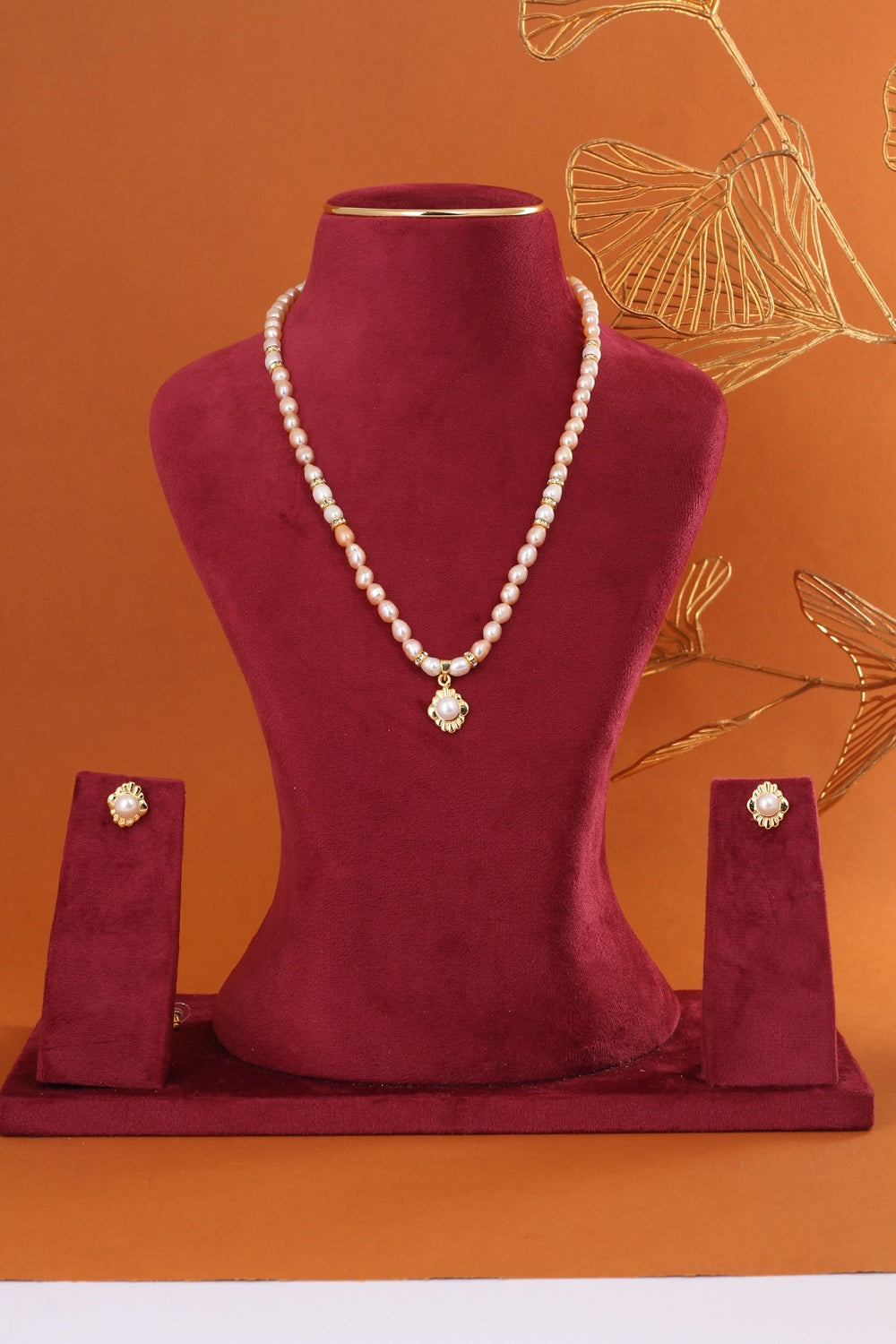 Genuine Natural Freshwater Single String Real Pearl Necklace Set With Certificate(D.No ADPRLS2878)