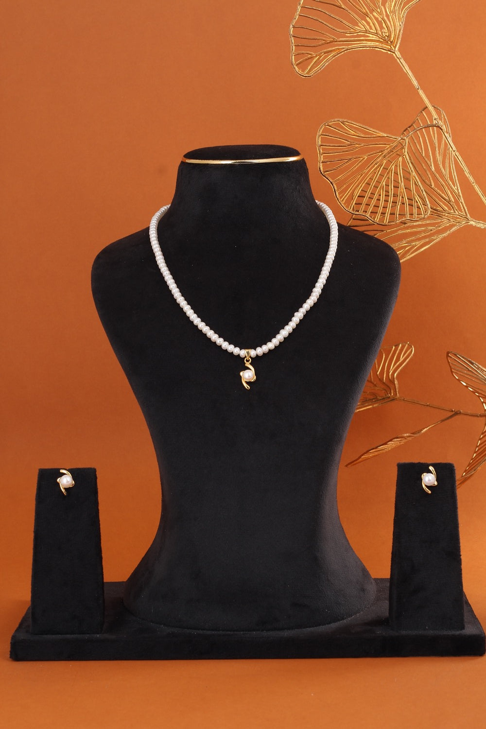 Genuine Natural Freshwater Single String Real Pearl Necklace Set With Certificate(D.No ADPRLS2880)