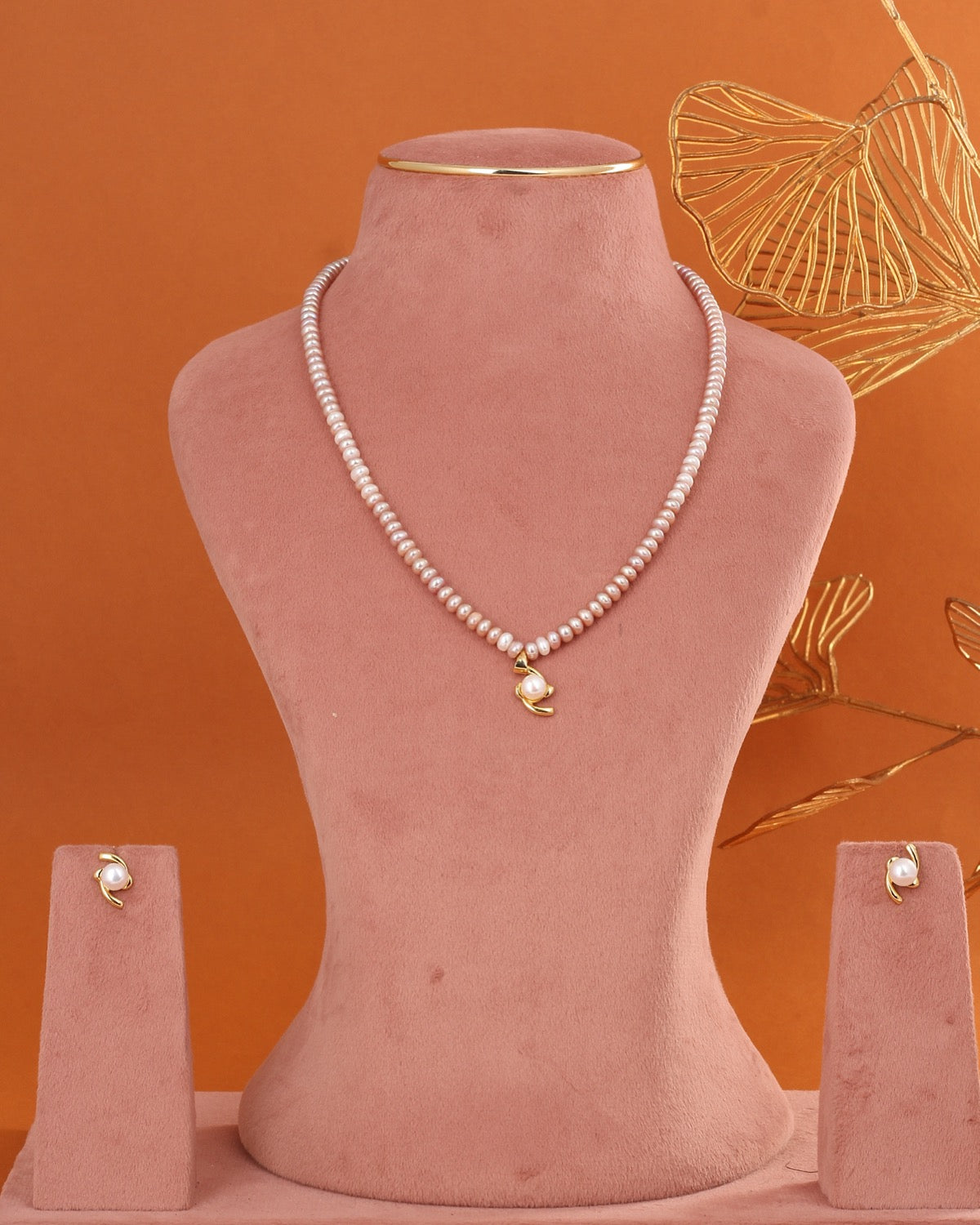 Genuine Natural Freshwater Single String Real Pearl Necklace Set With Certificate(D.No ADPRLS2881)
