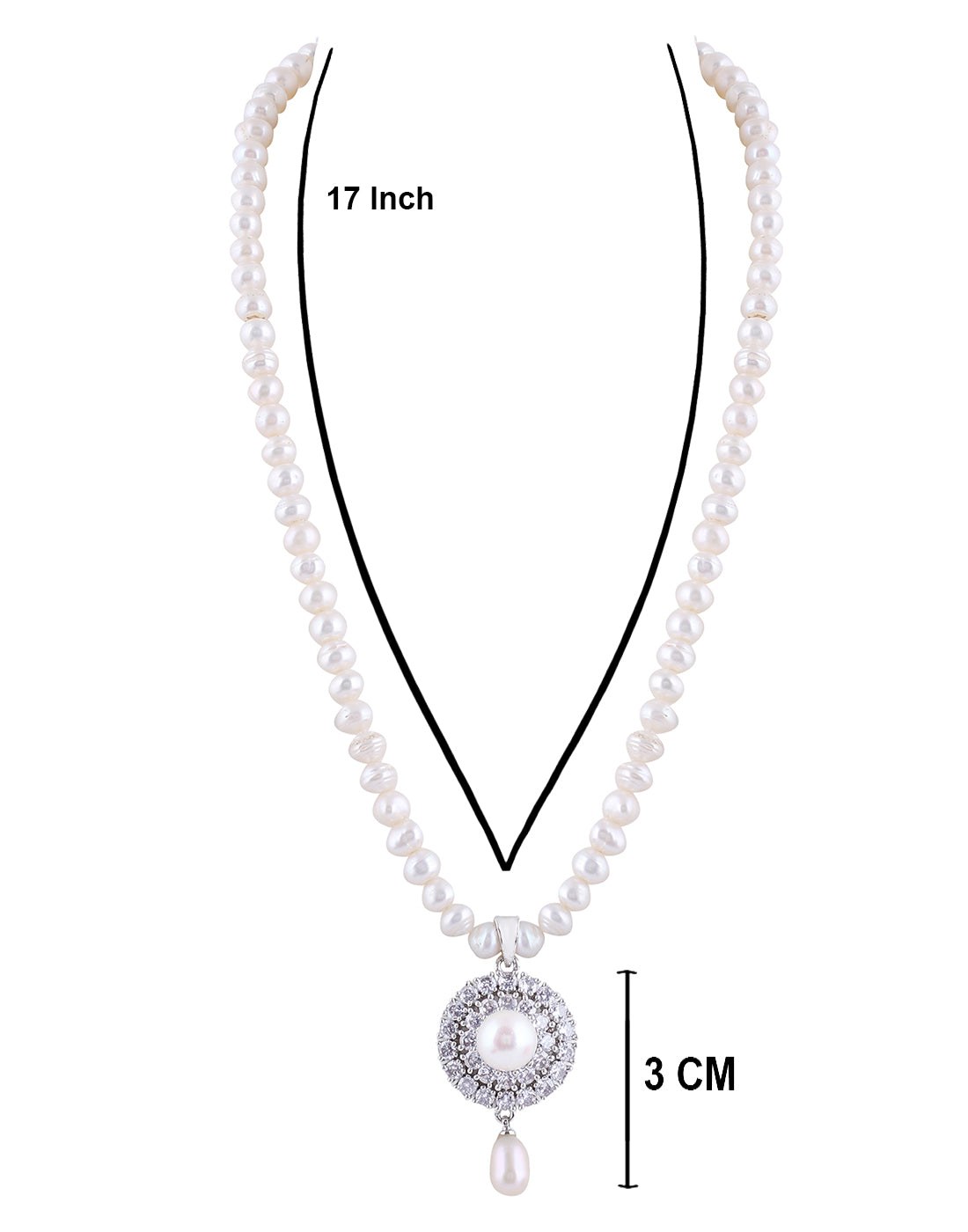 Natural Fresh Water Real Single String Pearl Set With Certificate(D.No ADPRLS289)