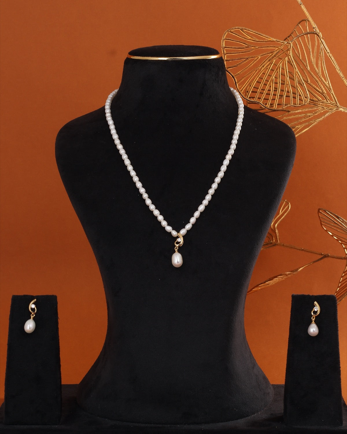 Genuine Natural Freshwater Single String Real Pearl Necklace Set With Certificate(D.No ADPRLS2890)