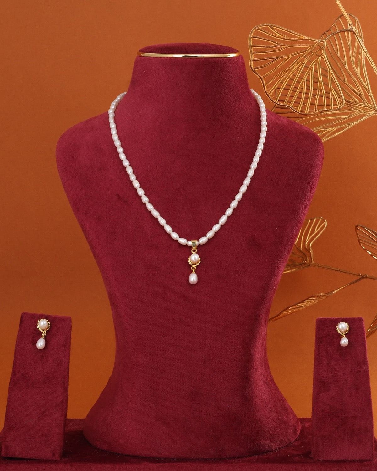 Genuine Natural Freshwater Single String Real Pearl Necklace Set With Certificate(D.No ADPRLS2892)