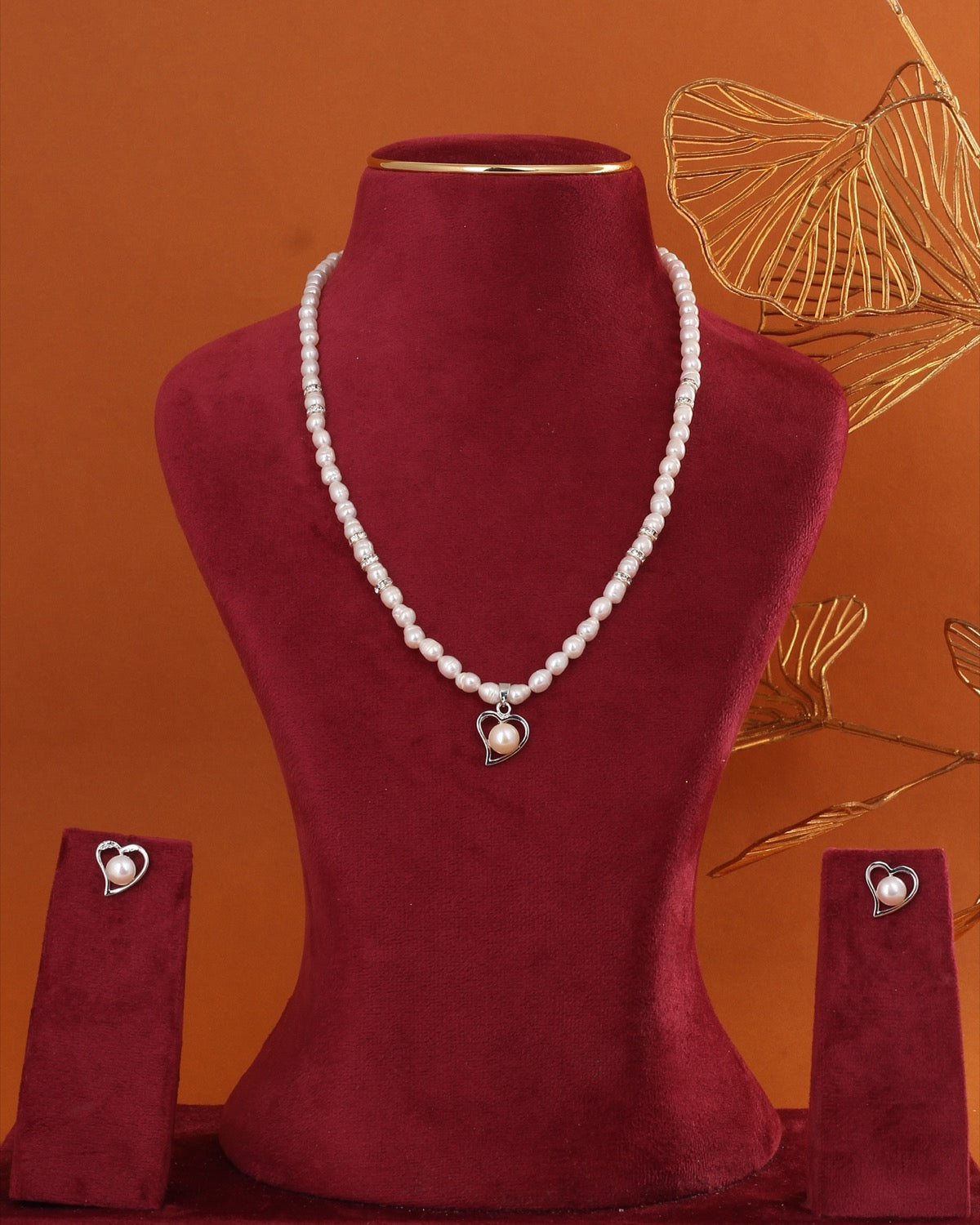 Genuine Natural Freshwater Single String Real Pearl Necklace Set With Certificate(D.No ADPRLS2897)
