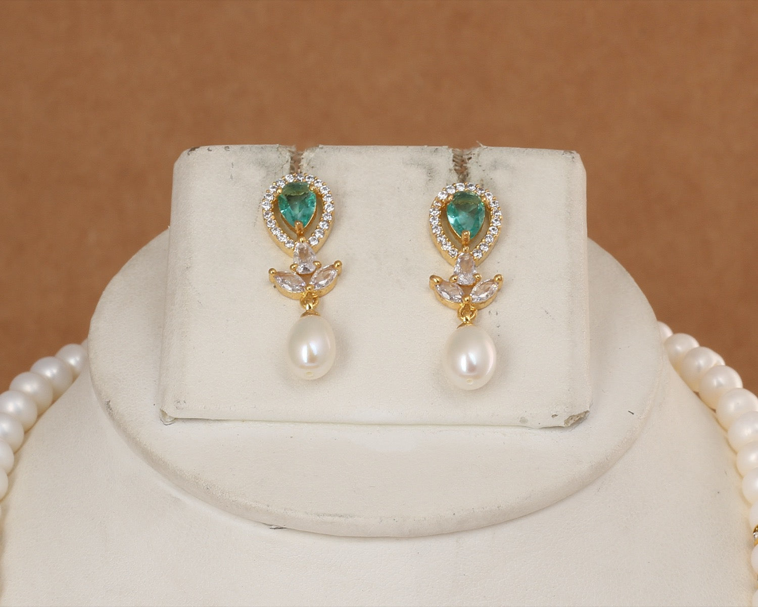 Authentic Natural Freshwater Single String Real Pearl Necklace Set With Certificate(D.No ADPRLS2907)