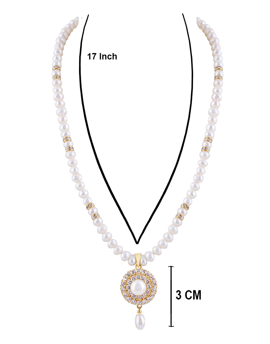 Natural Fresh Water Real Single String Pearl Set With Certificate(D.No ADPRLS291)