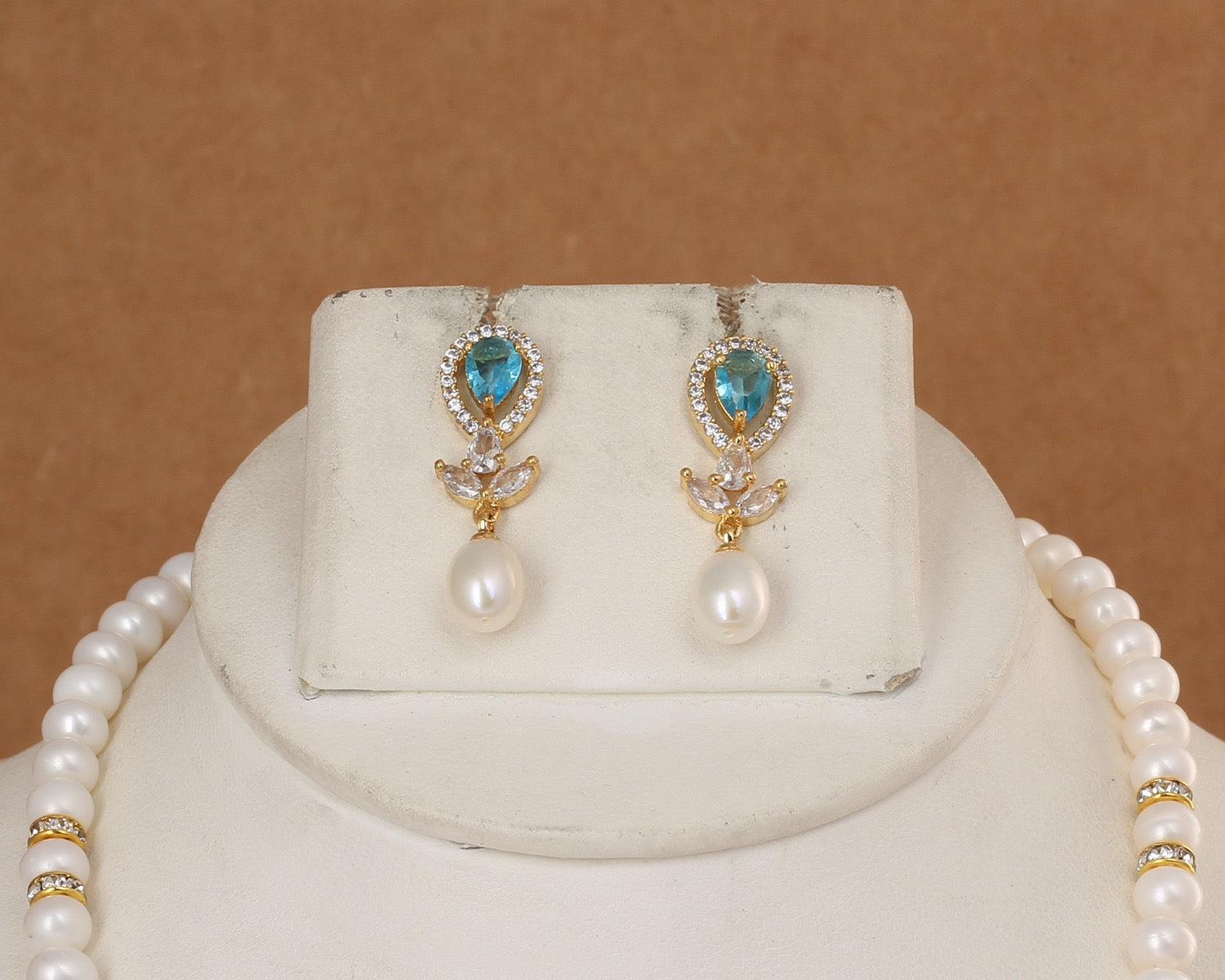 Authentic Natural Freshwater Single String Real Pearl Necklace Set With Certificate(D.No ADPRLS2911)