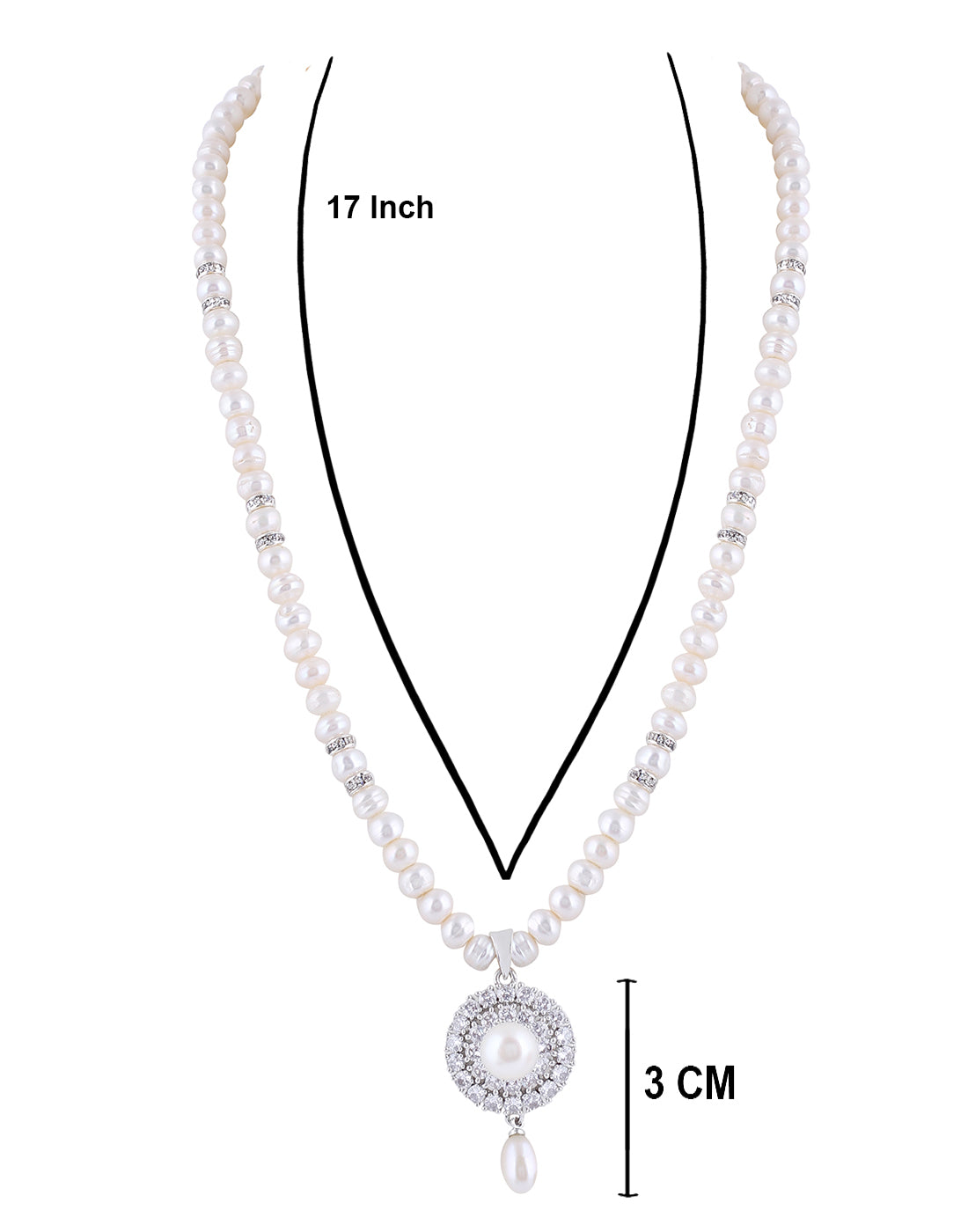 Natural Fresh Water Real Single String Pearl Set With Certificate(D.No ADPRLS293)