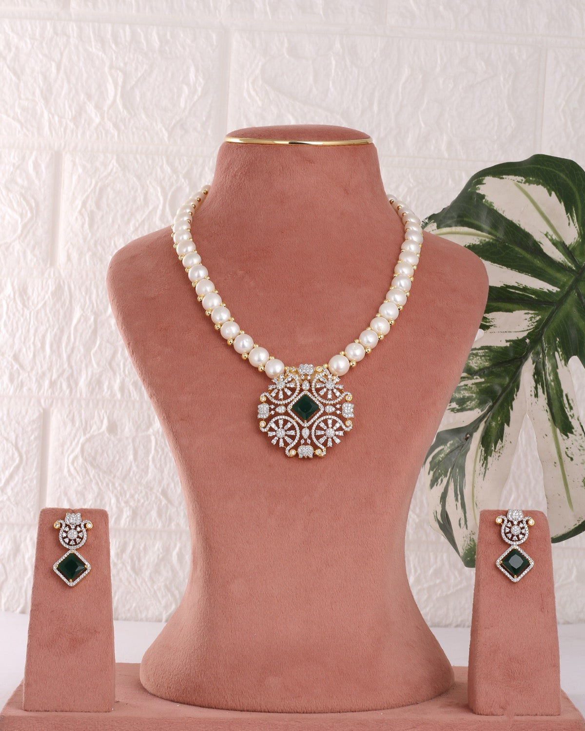 Authentic Real Natural Freshwater Button Pearl Necklace Set For Women With Certificate(D.No ADPRLS2934)
