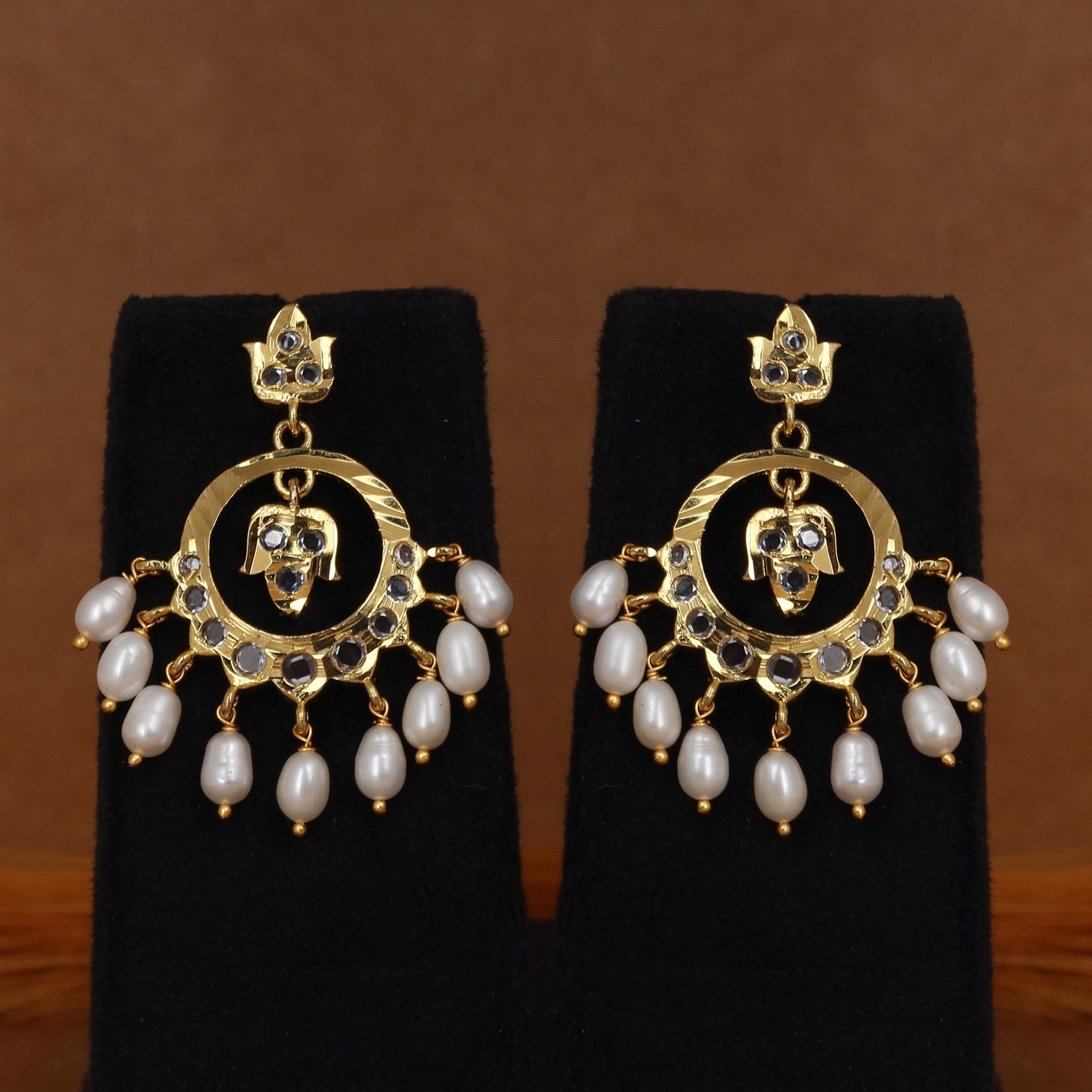 Traditional Hyderabadi Timmani Natural Freshwater Pearl Necklace Set For Women With Certificate(D.No ADPRLS2951)