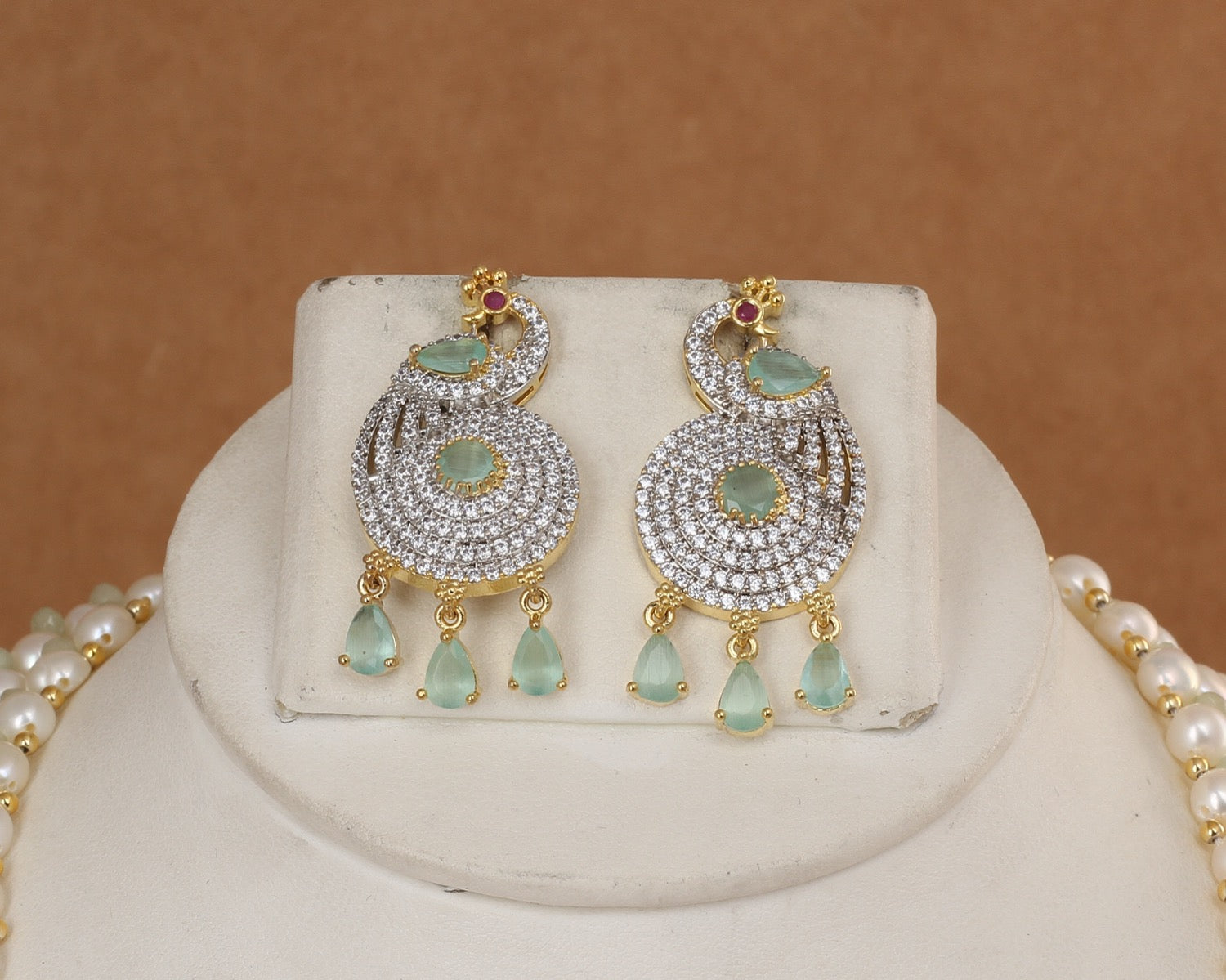 Real Hyderabadi Natural Freshwater Button Pearl Necklace Set For Women With Certificate(D.No ADPRLS2957)