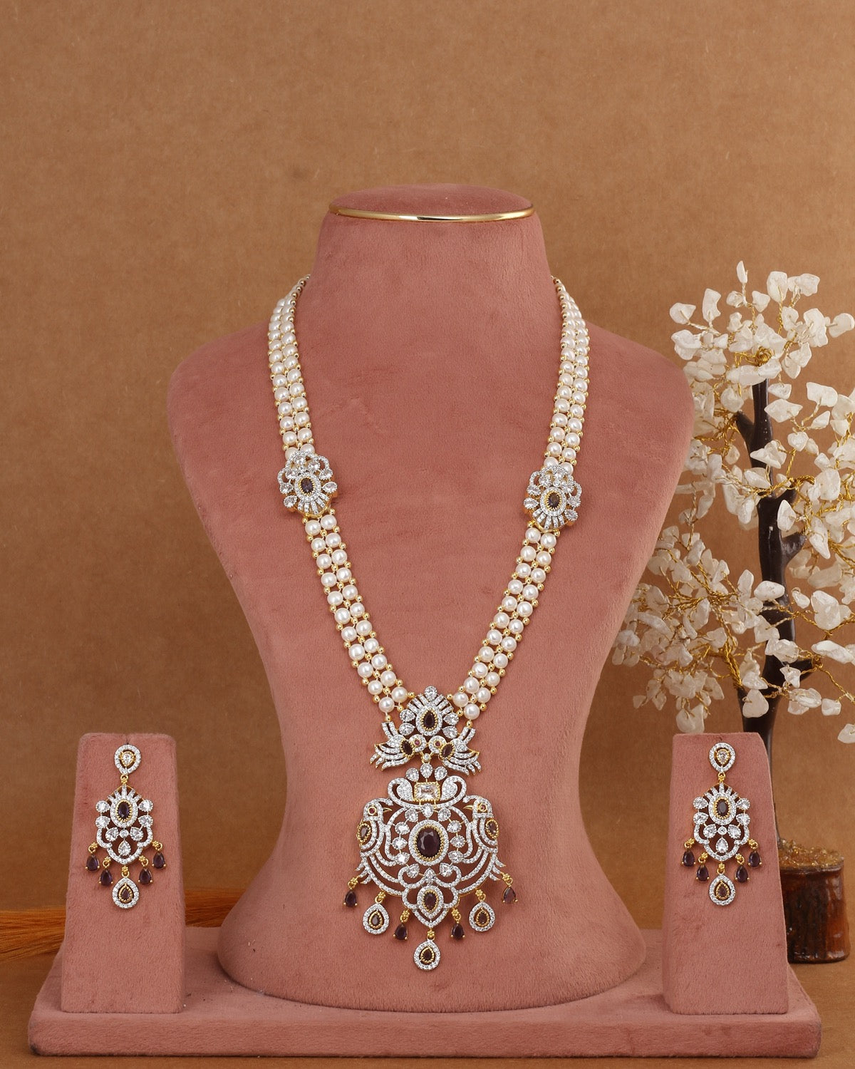 Exclusive Real Natural Freshwater Button Pearl Necklace Set For Women With Certificate(D.No ADPRLS2968)