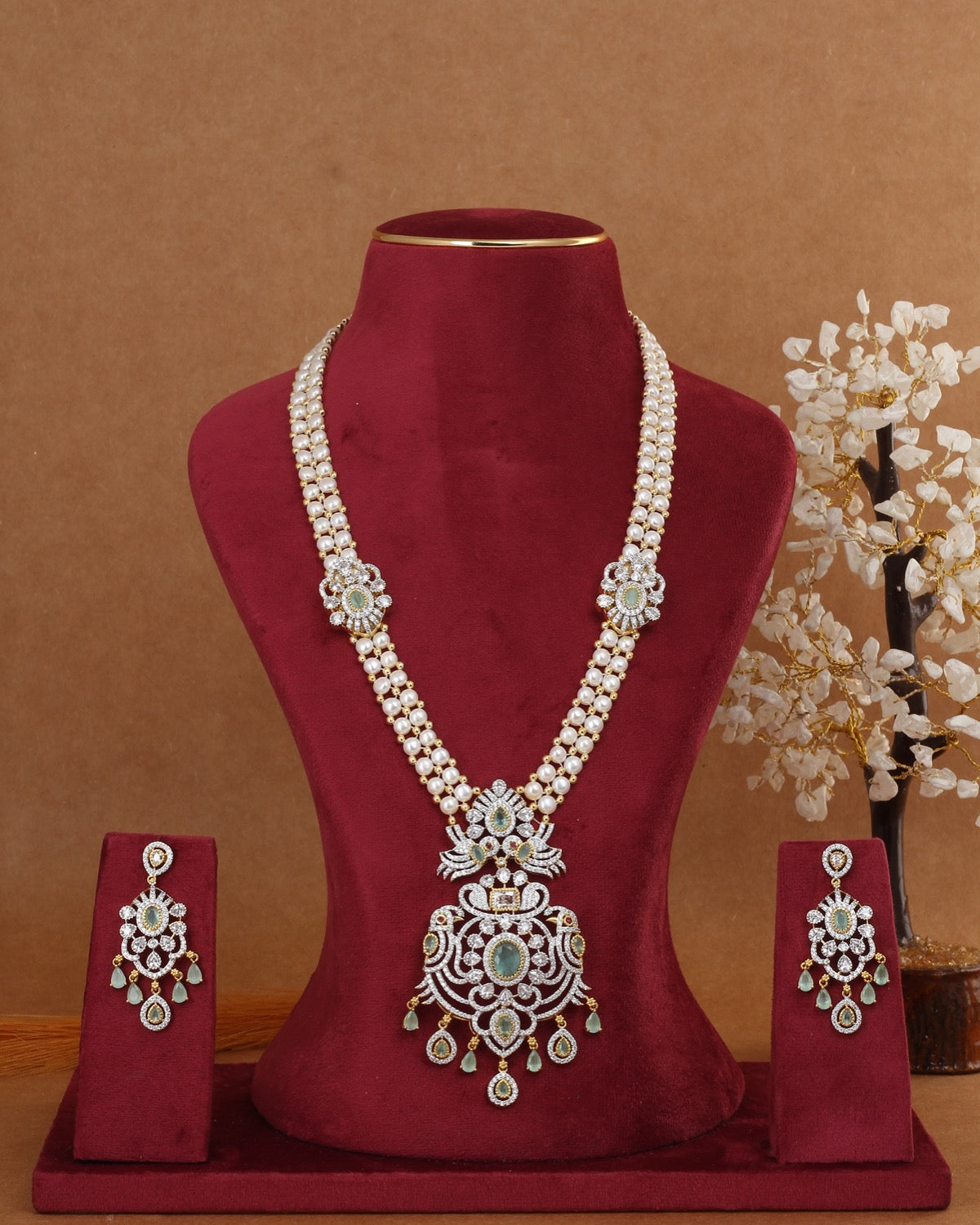 Exclusive Real Natural Freshwater Button Pearl Necklace Set For Women With Certificate(D.No ADPRLS2971)