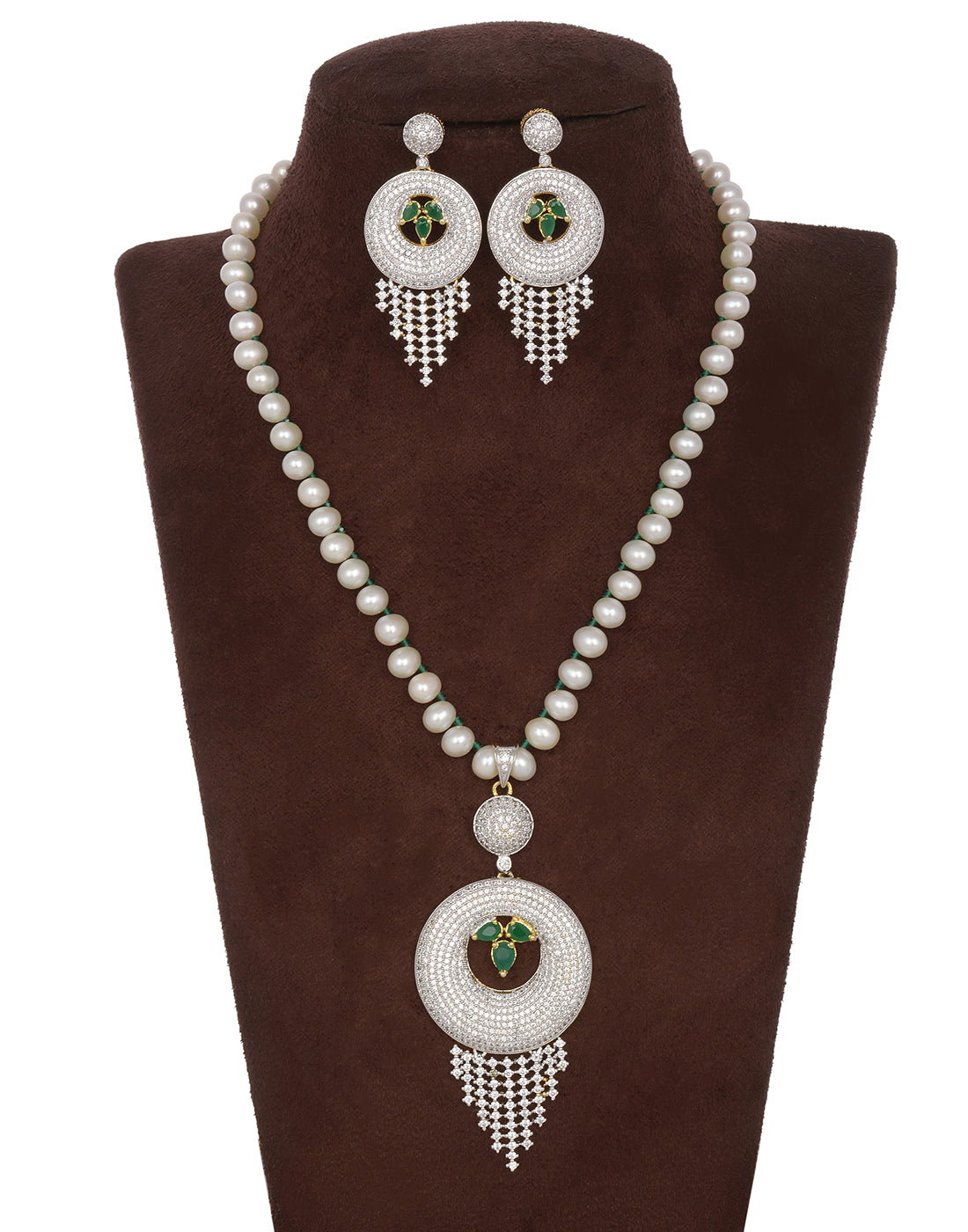 Natural Fresh Water Real Single String Pearl Set With Certificate(D.No ADPRLS300)