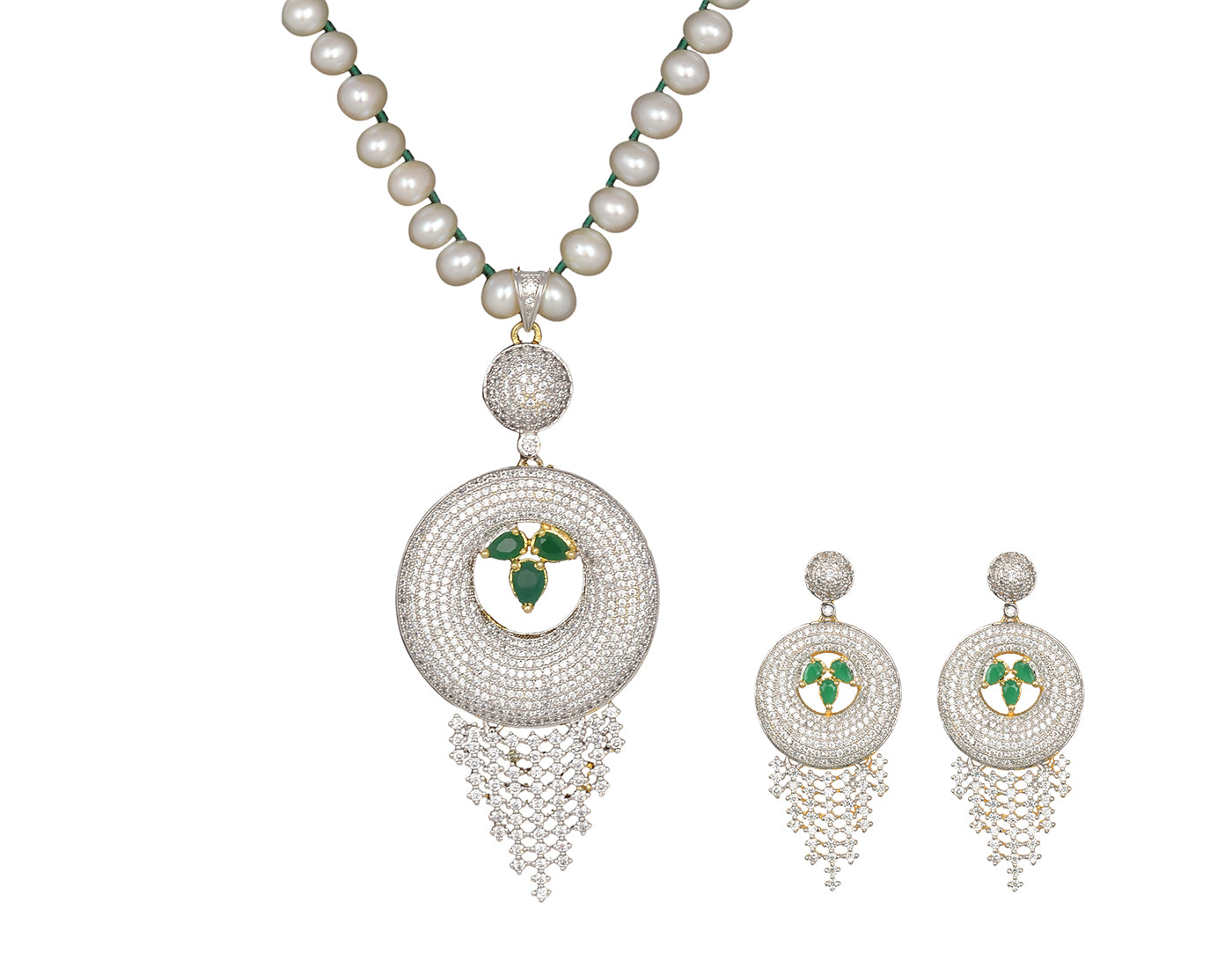 Natural Fresh Water Real Single String Pearl Set With Certificate(D.No ADPRLS300)