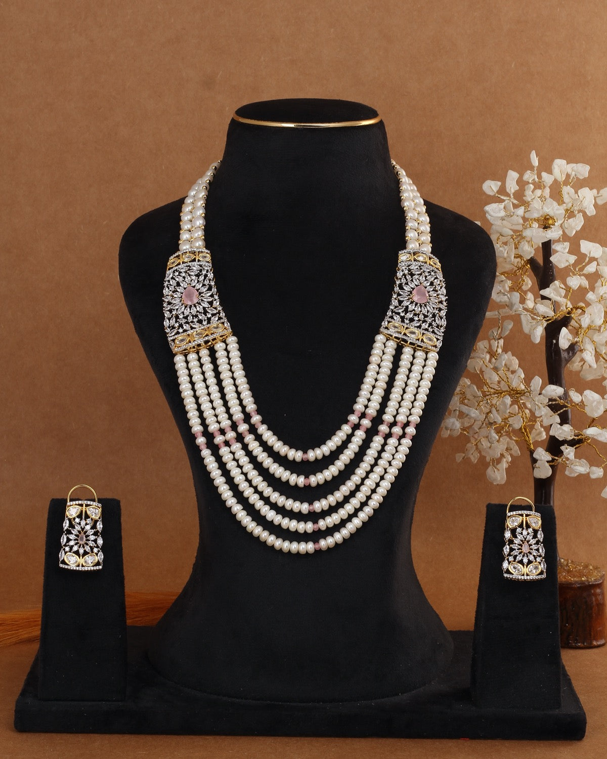 Authentic Real Natural Fresh Water Exclusive Pearl Set With Certificate For Women(D.No ADPRLS3004)