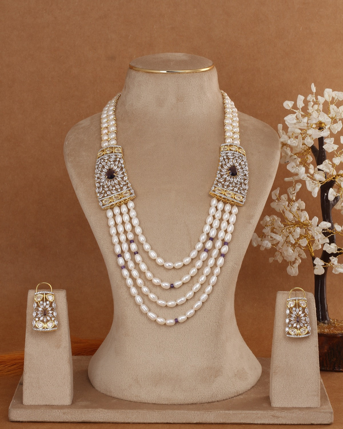 Authentic Real Natural Fresh Water Exclusive Pearl Set With Certificate For Women(D.No ADPRLS3005)