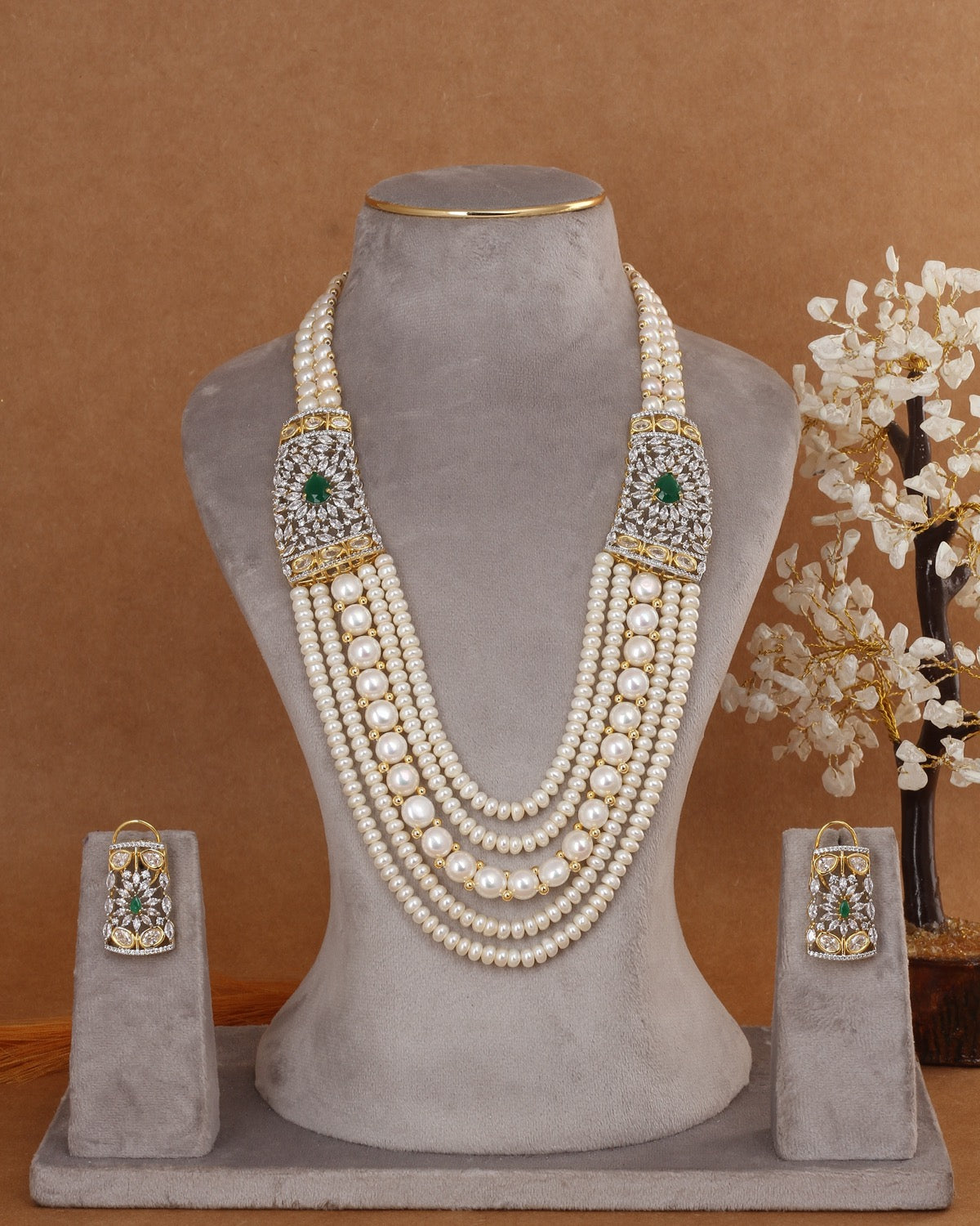 Authentic Real Natural Fresh Water Exclusive Pearl Set With Certificate For Women(D.No ADPRLS3006)