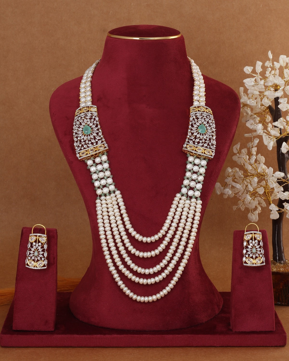 Authentic Real Natural Fresh Water Exclusive Pearl Set With Certificate For Women(D.No ADPRLS3007)