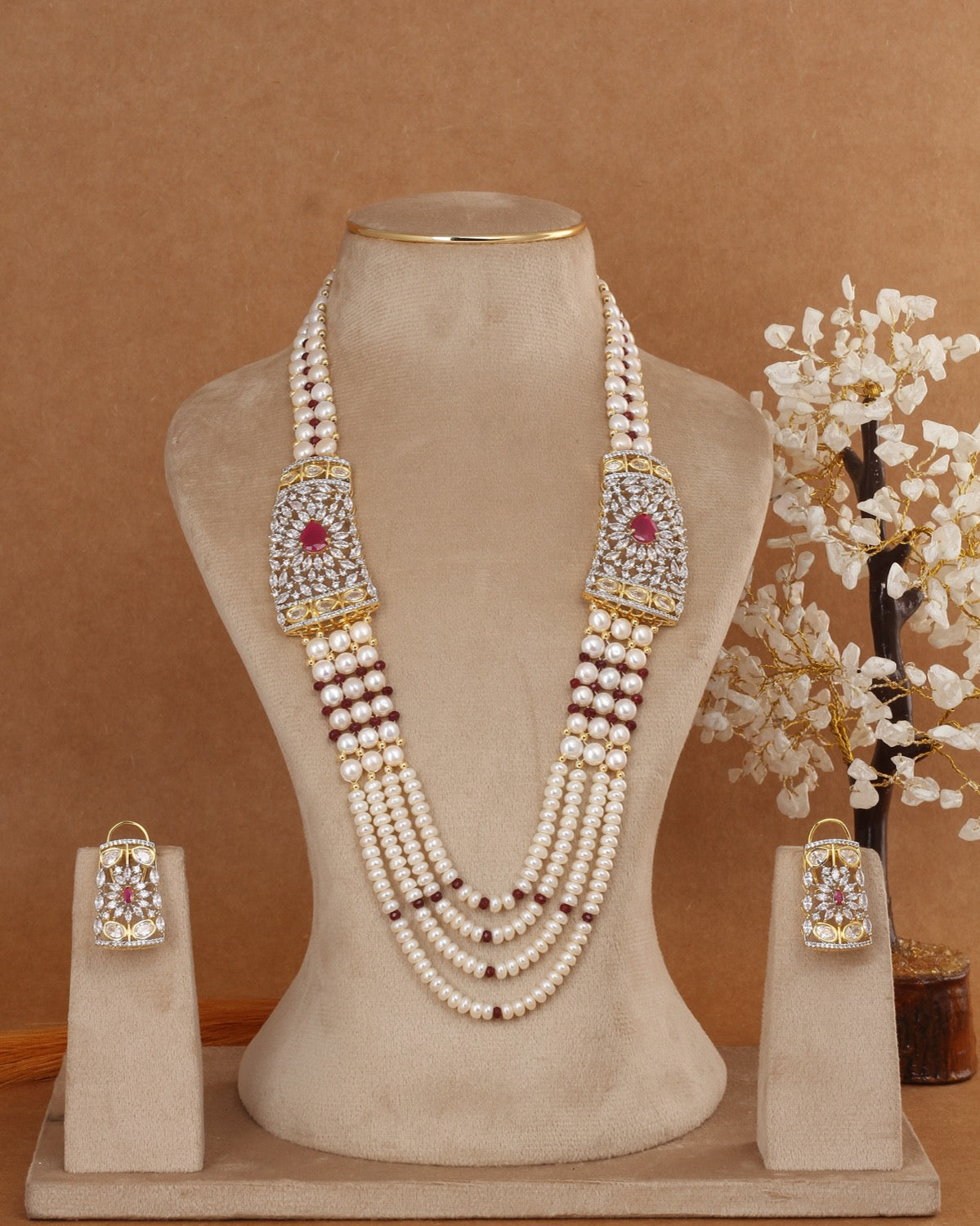 Authentic Real Natural Fresh Water Exclusive Pearl Set With Certificate For Women(D.No ADPRLS3008)