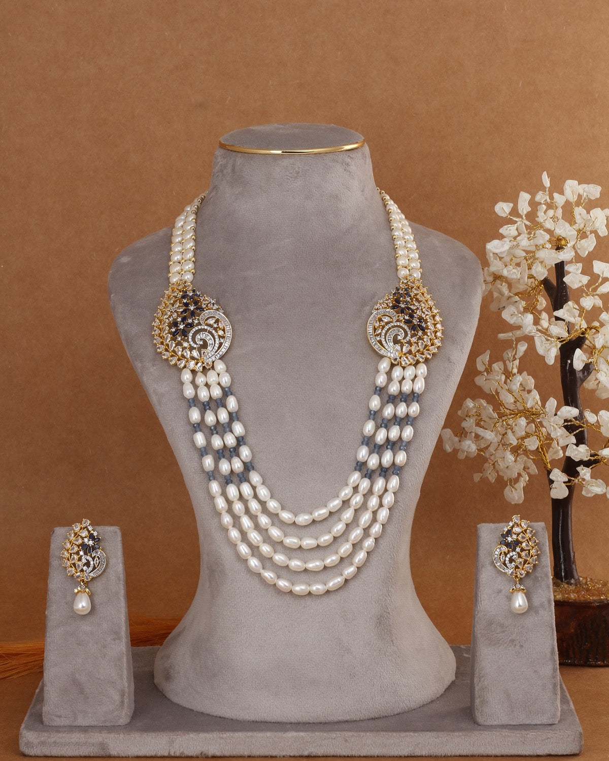 Authentic Real Natural Fresh Water Exclusive Pearl Set With Certificate For Women(D.No ADPRLS3009)