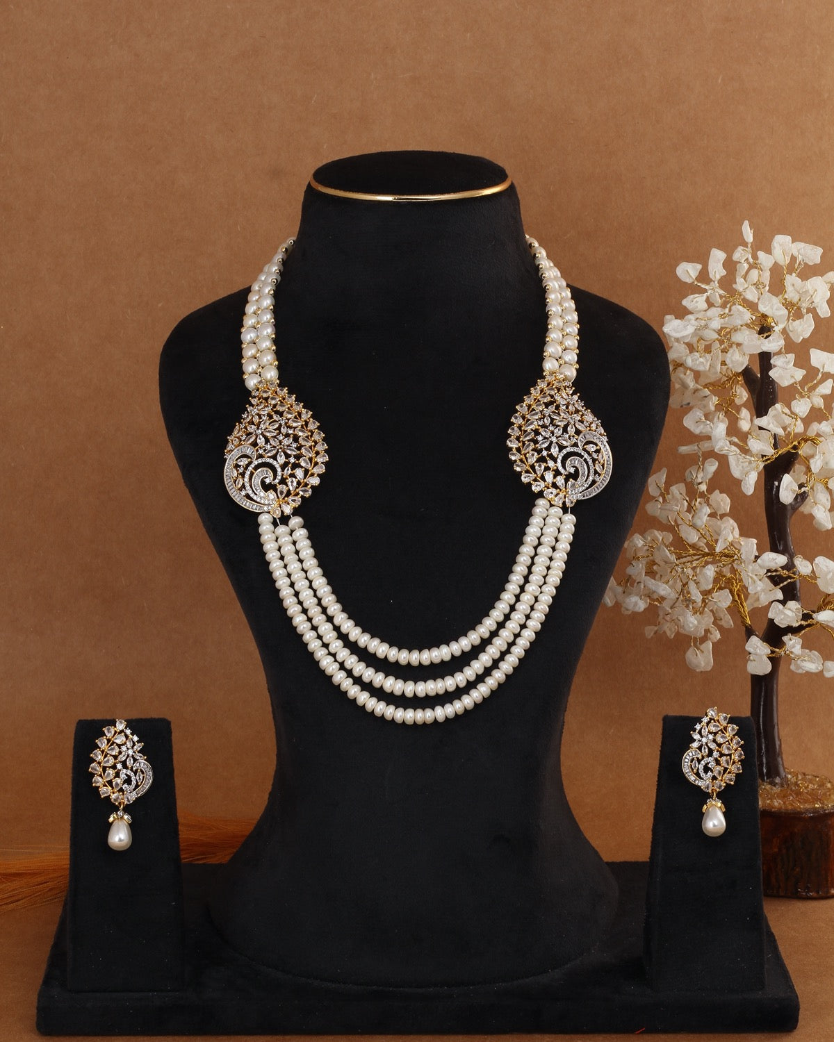 Authentic Real Natural Fresh Water Exclusive Pearl Set With Certificate For Women(D.No ADPRLS3011)