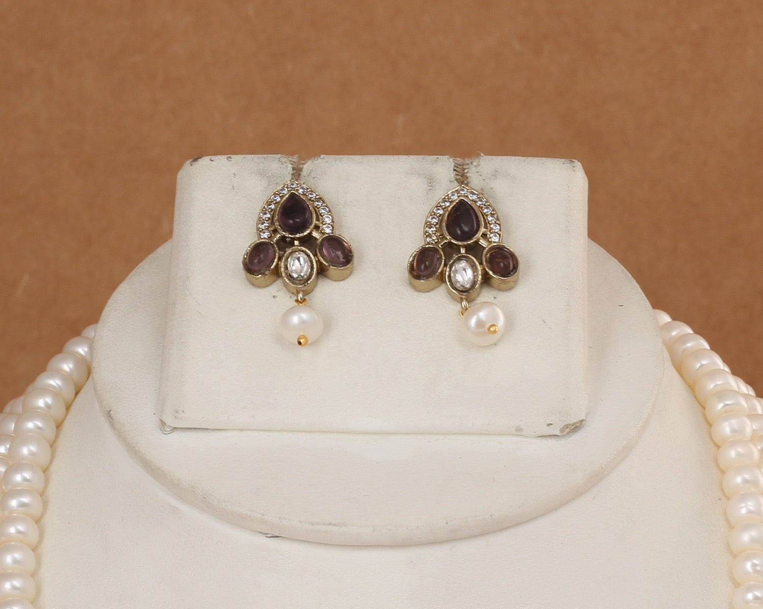 5 Lines Authentic Real Natural Fresh Water Exclusive Pearl Set With Certificate For Women(D.No ADPRLS3012)