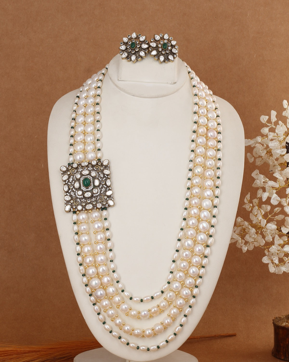 Authentic Real Natural Fresh Water Exclusive Pearl Set With Certificate For Women(D.No ADPRLS3021)