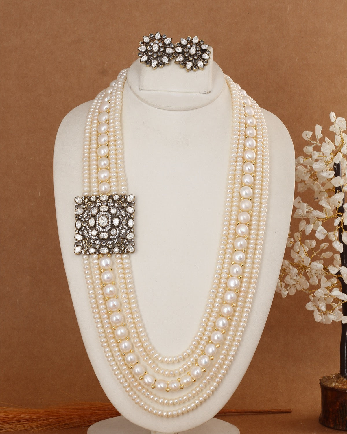 Authentic Real Natural Fresh Water Exclusive Pearl Set With Certificate For Women(D.No ADPRLS3022)