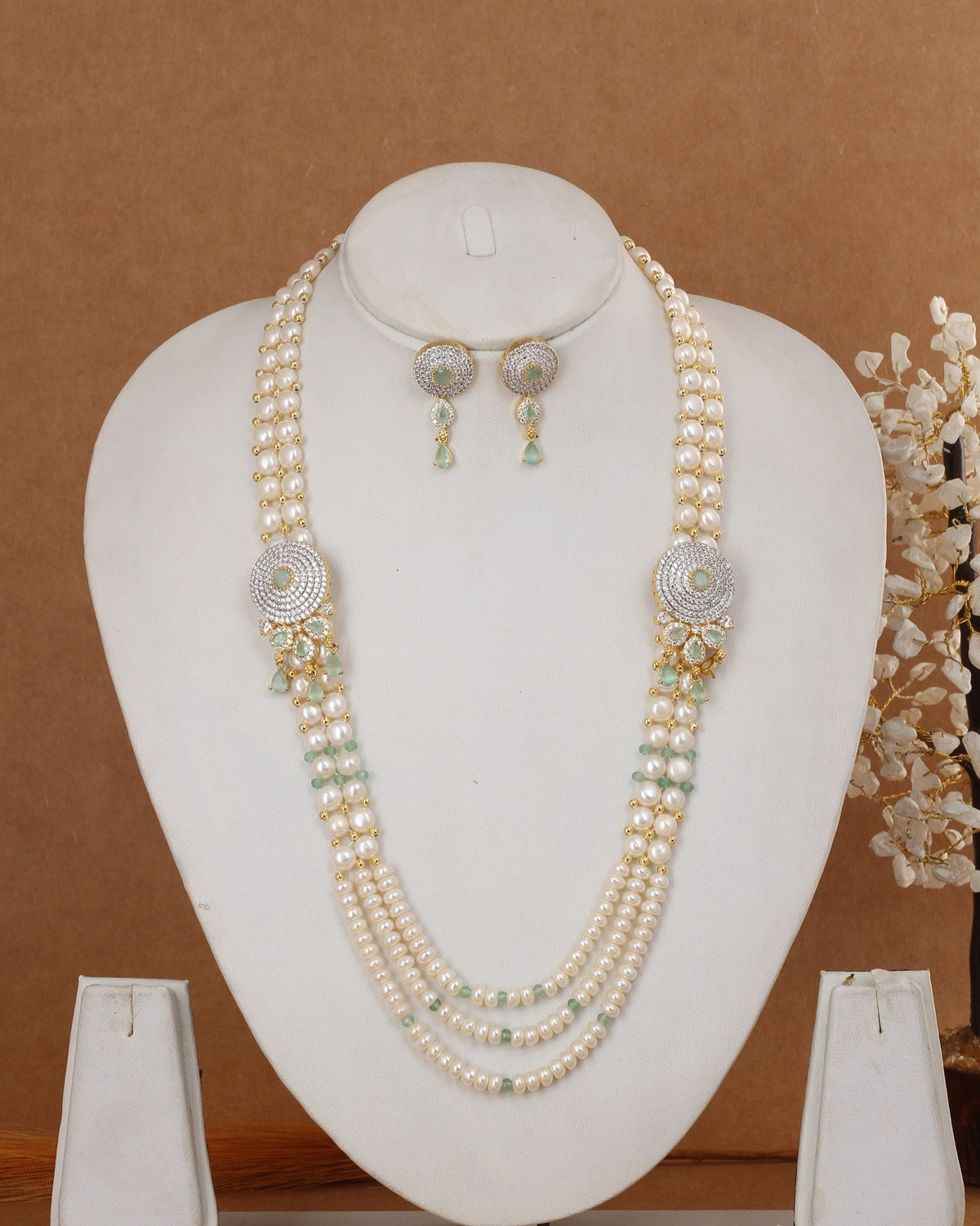 Real Authentic Natural Fresh Water Exclusive Pearl Set With Certificate For Women(D.No ADPRLS3023)