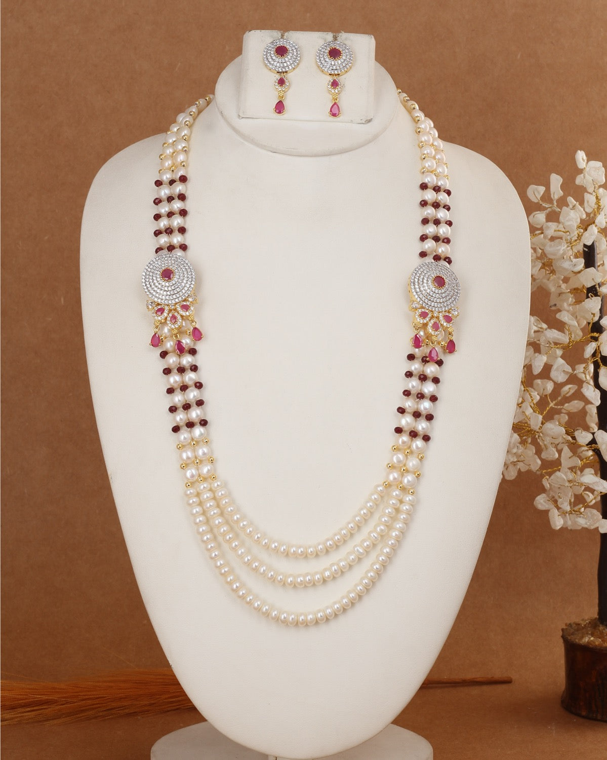 Real Authentic Natural Fresh Water Exclusive Pearl Set With Certificate For Women(D.No ADPRLS3024)
