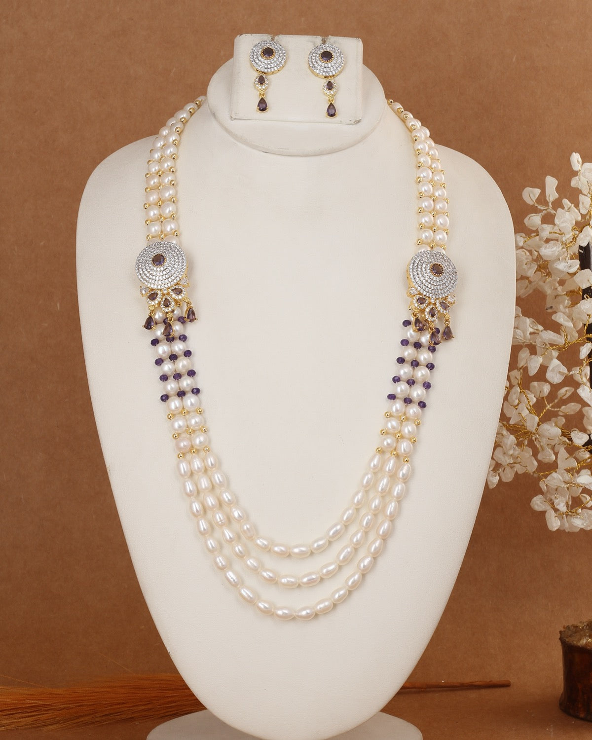 Real Authentic Natural Fresh Water Exclusive Pearl Set With Certificate For Women(D.No ADPRLS3025)