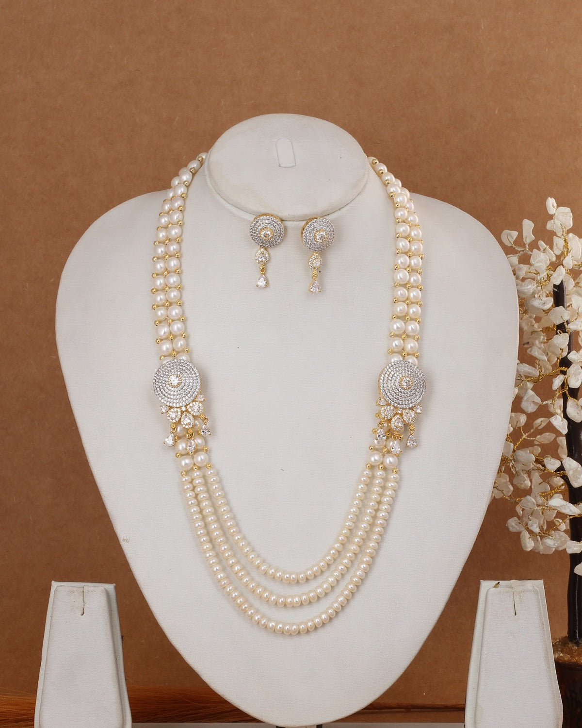 Real Authentic Natural Fresh Water Exclusive Pearl Set With Certificate For Women(D.No ADPRLS3027)