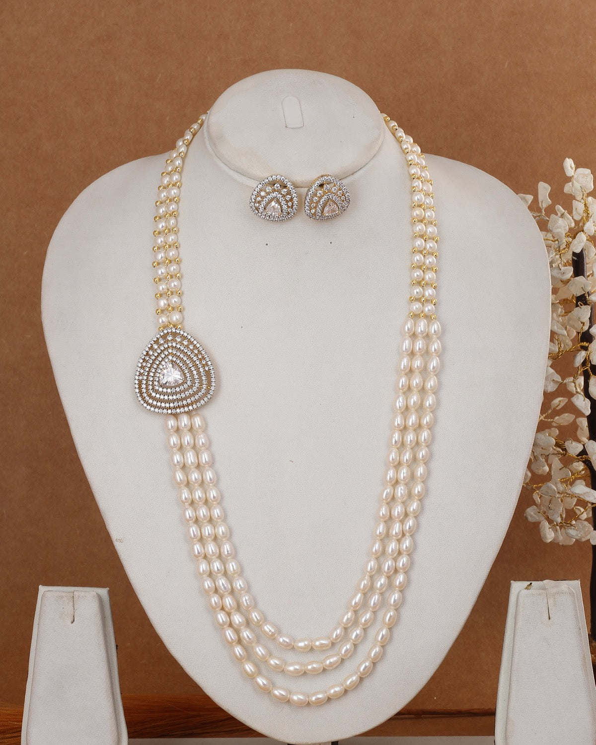 Real Authentic Natural Fresh Water Exclusive Pearl Set With Certificate For Women(D.No ADPRLS3029)