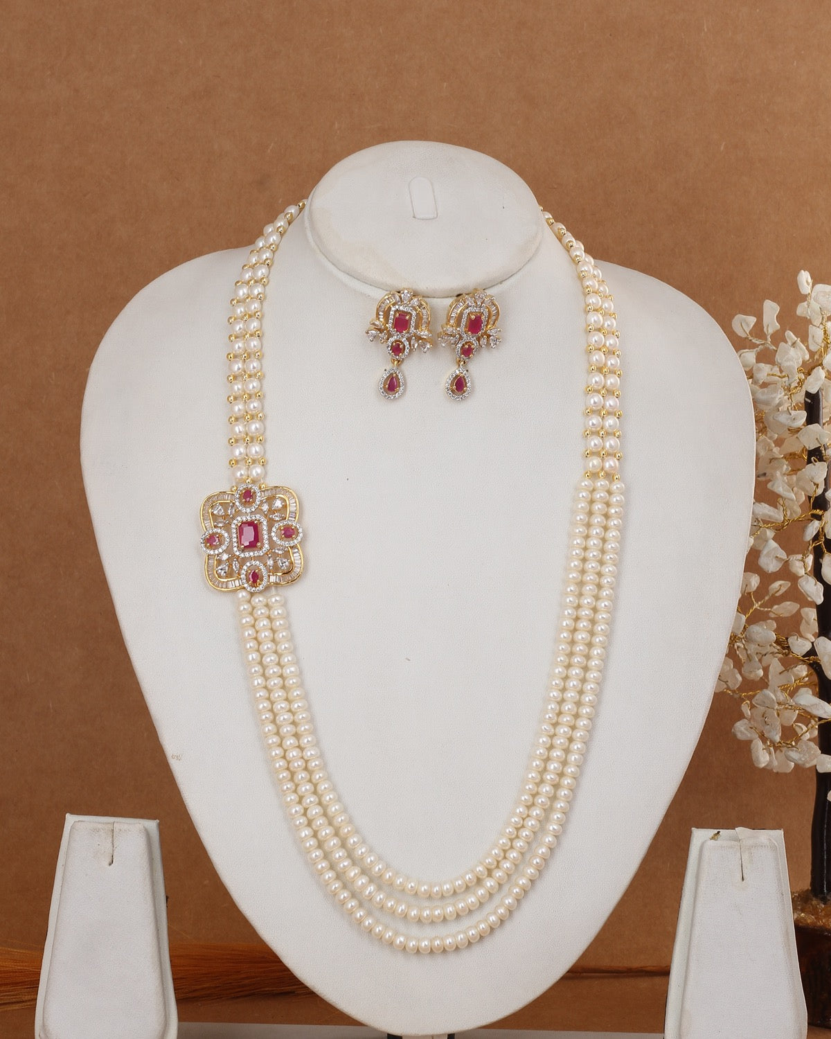 Real Authentic Natural Fresh Water Exclusive Pearl Set With Certificate For Women(D.No ADPRLS3034)