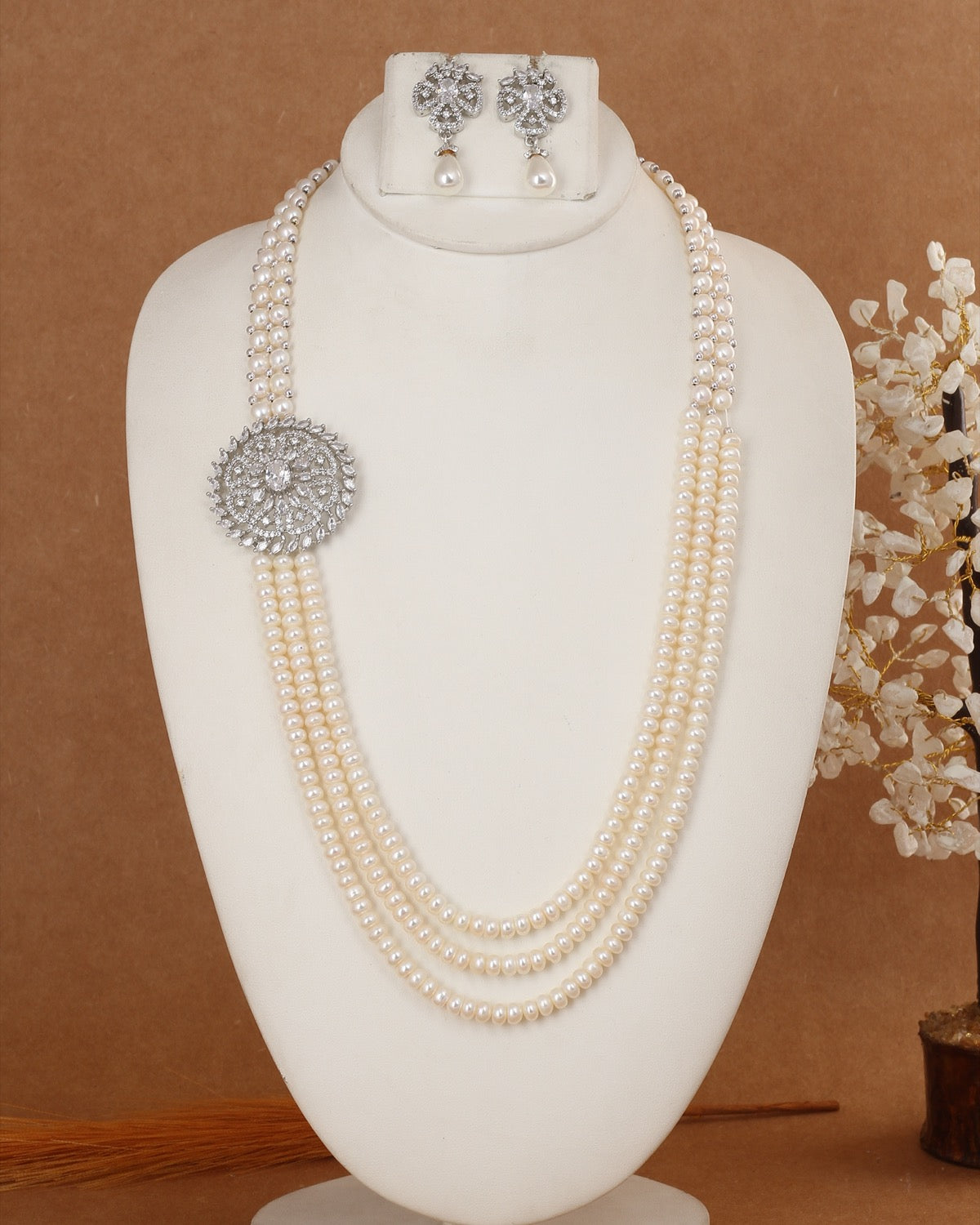 Real Authentic Natural Fresh Water Exclusive Pearl Set With Certificate For Women(D.No ADPRLS3036)