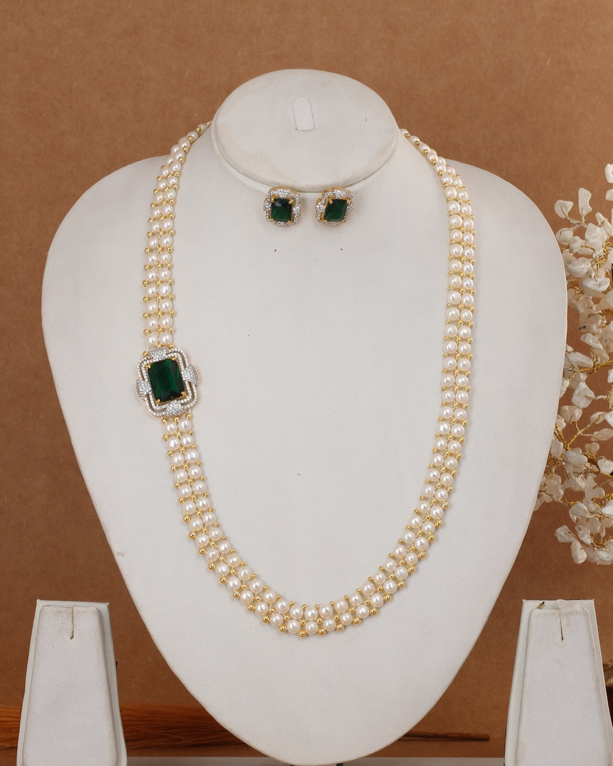 Real Authentic Natural Fresh Water Exclusive Button Pearl Set With Certificate For Women(D.No ADPRLS3040)