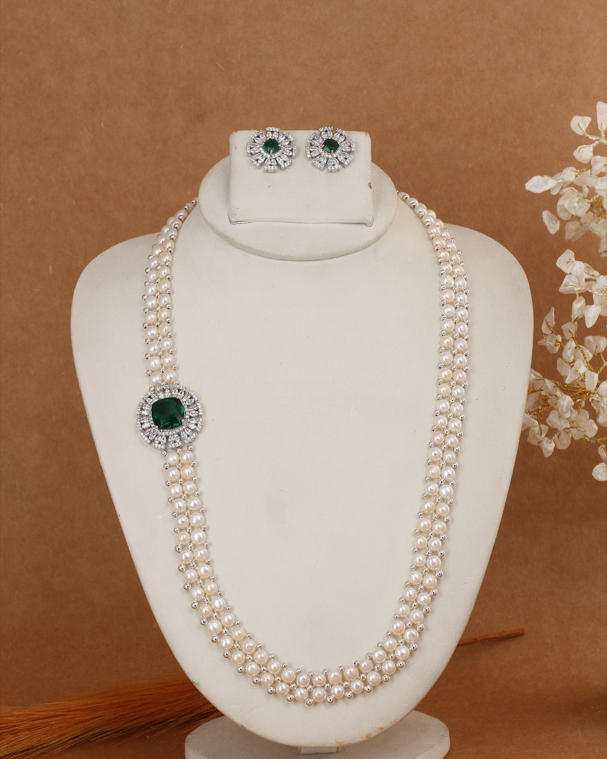 Real Authentic Natural Fresh Water Exclusive Button Pearl Set With Certificate For Women(D.No ADPRLS3045)