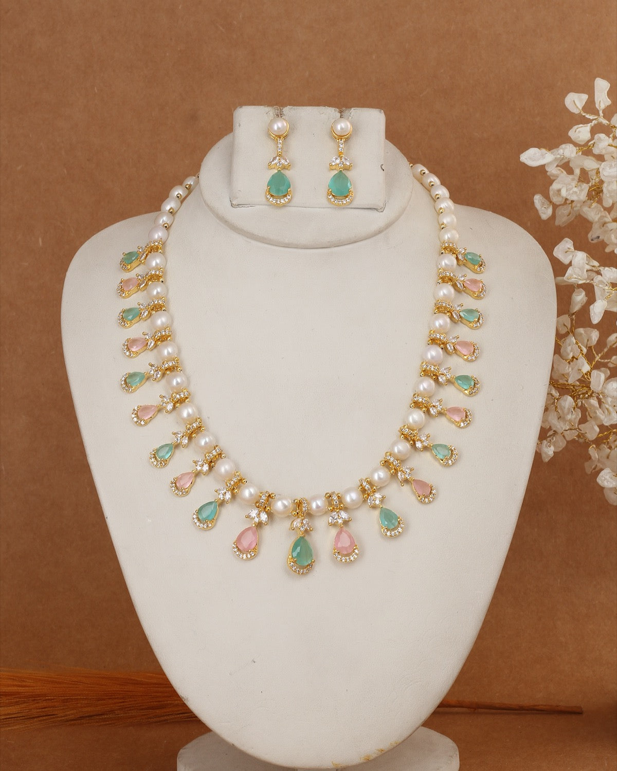 Real Natural Fresh Water Exclusive Pearl Set With Certificate For Women(D.No ADPRLS3049)